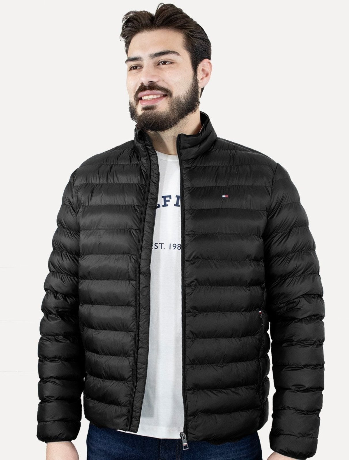 Jaqueta Tommy Hilfiger Core Packable Recycled Preto
