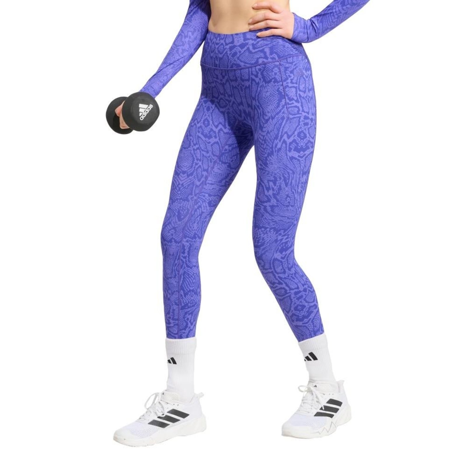 Calça Legging Optime PrimeLift Snake 7/8 adidas Performance Roxo
