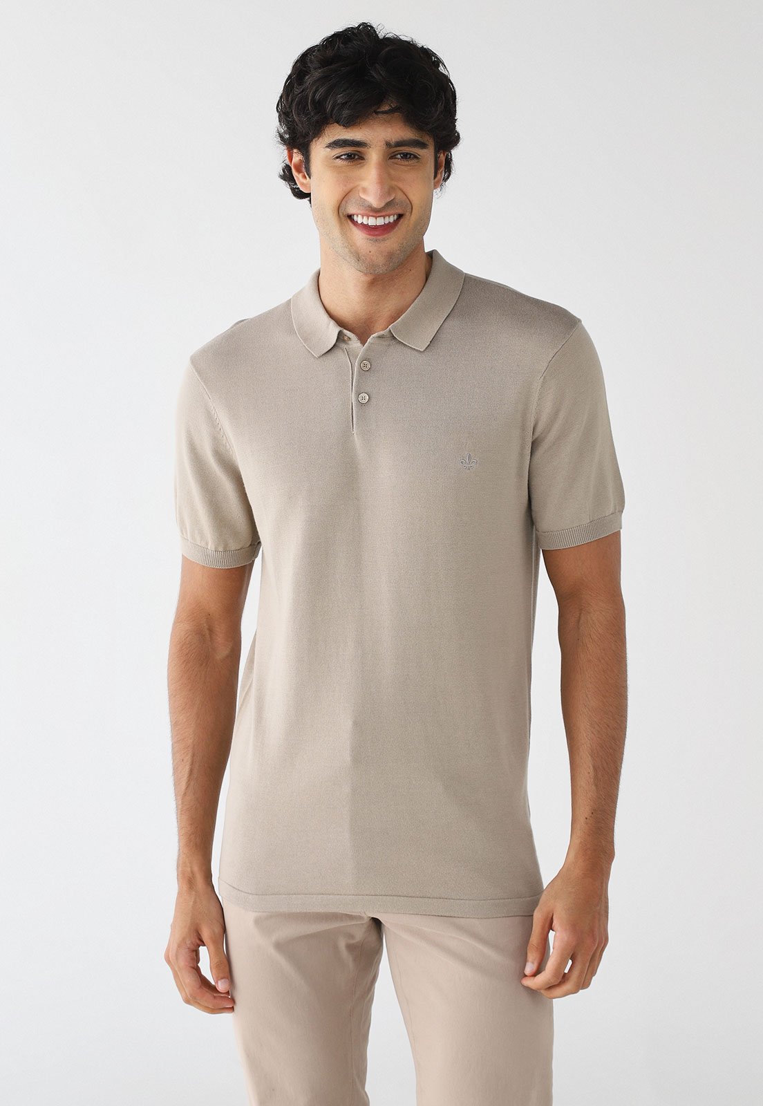 Camisa Polo Dudalina Regular Icon Bege