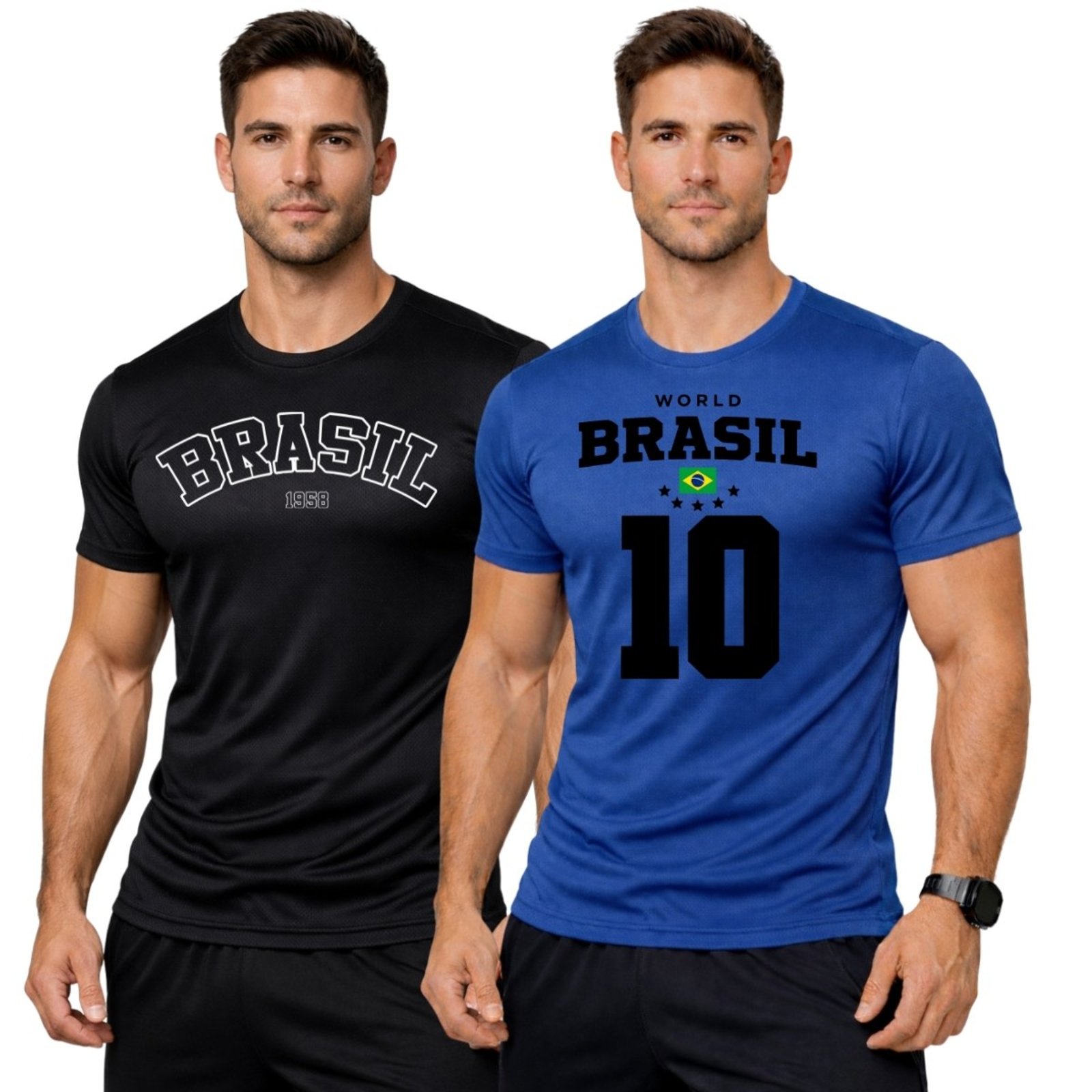 Kit 2 Camiseta Masculina Esportiva Dry Fit Camisa Gola Redonda Copa