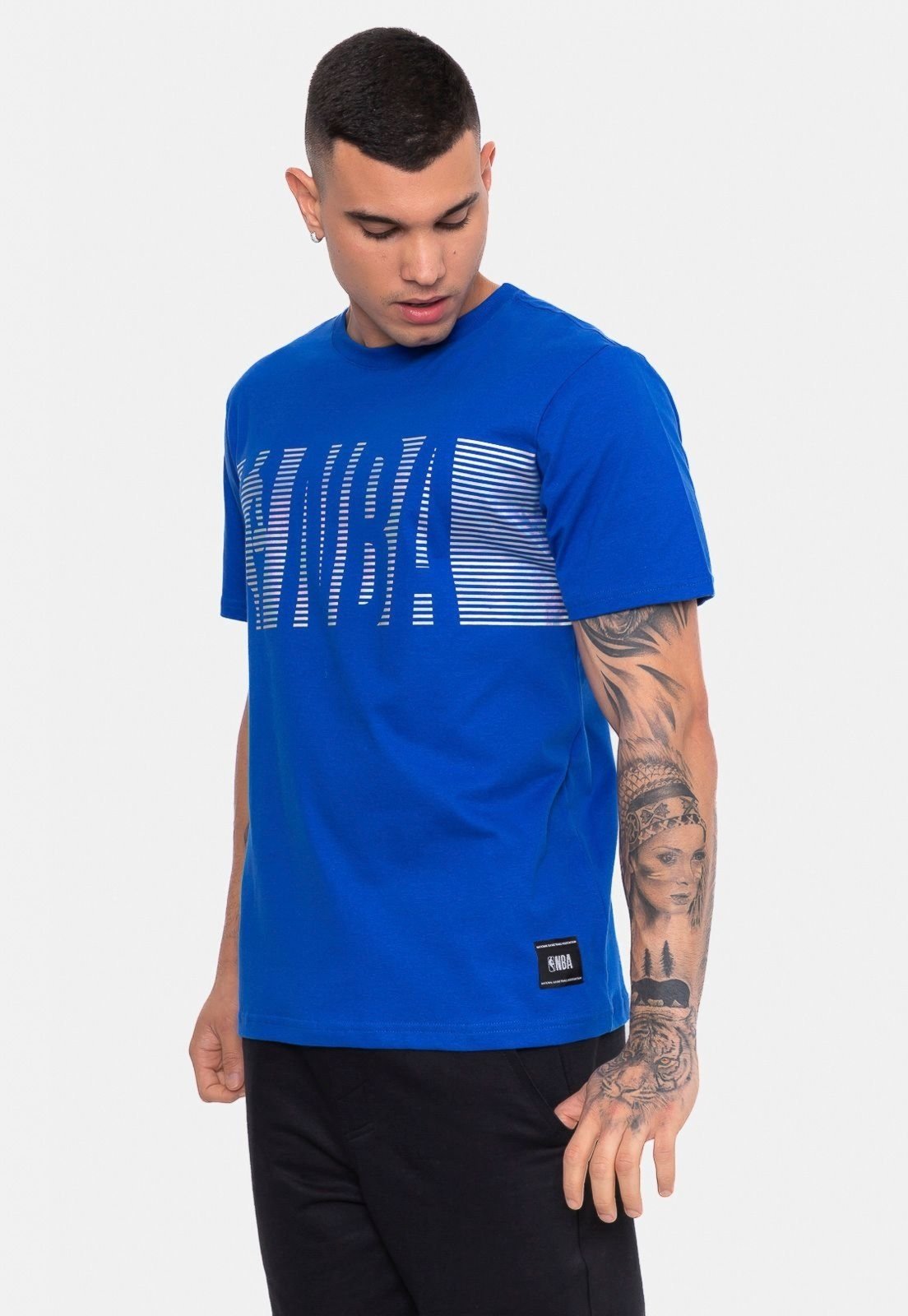 Camiseta NBA Eletric Lines Azul Royal