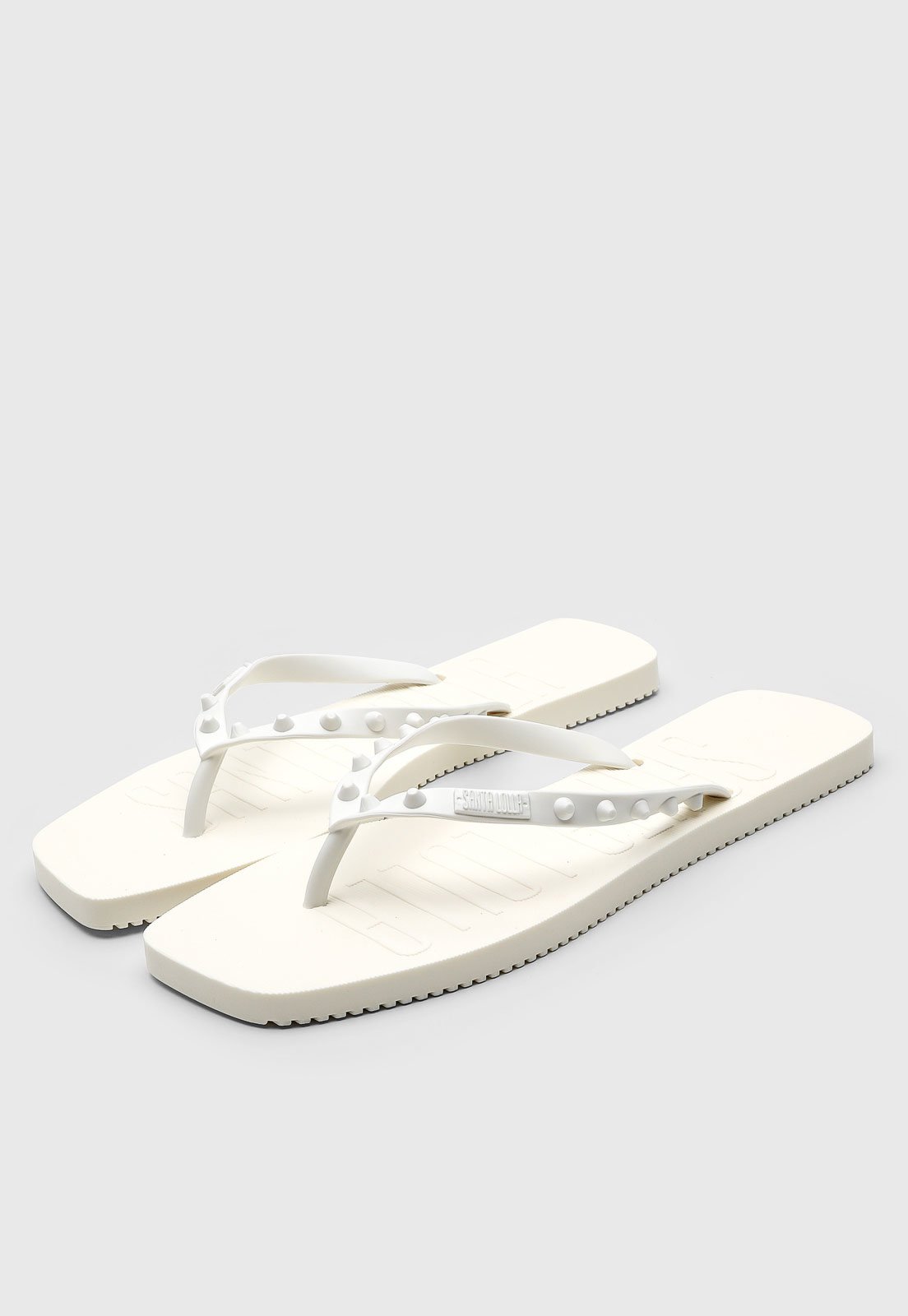 Vista 3 Chinelo Santa Lolla Spikes Branca branco Santa Lolla branco