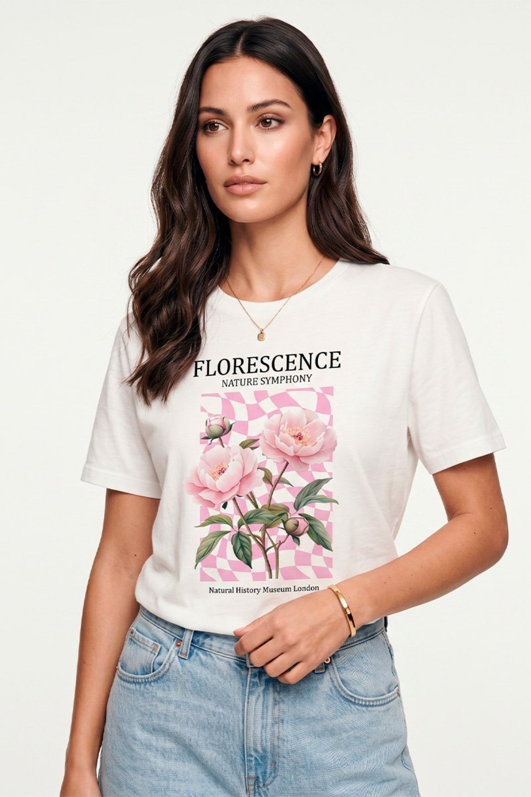 Camiseta Cianitas Off Estampa Florescence