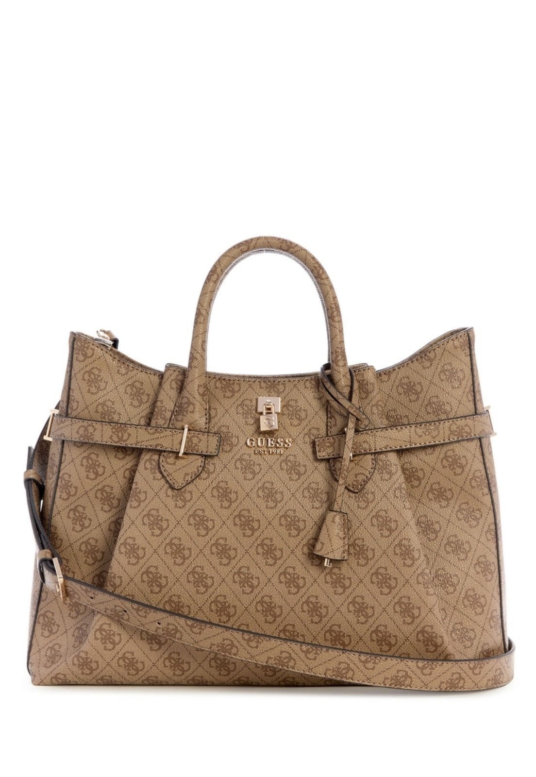 Vista 2 Bolsa Guess Yesba Girlfriend Satchel Bege amarelo Guess amarelo
