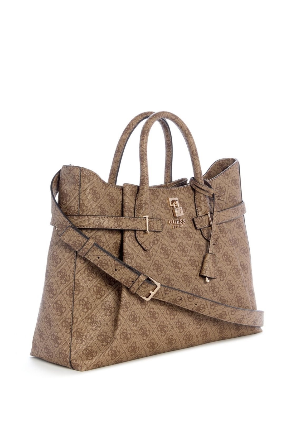 Vista 3 Bolsa Guess Yesba Girlfriend Satchel Bege amarelo Guess amarelo