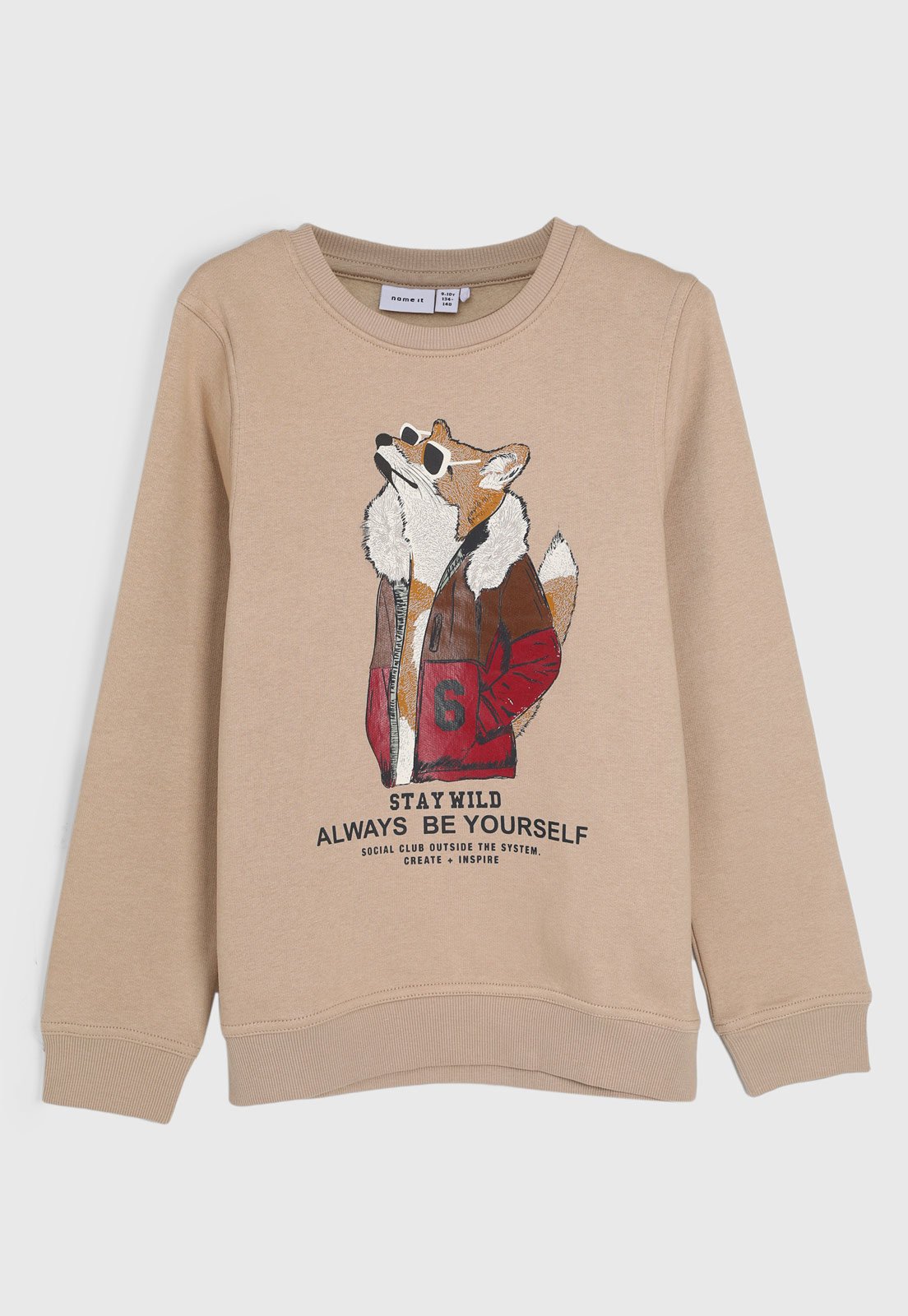 Infantil – Blusa de Moletom Name It Bichos Bege