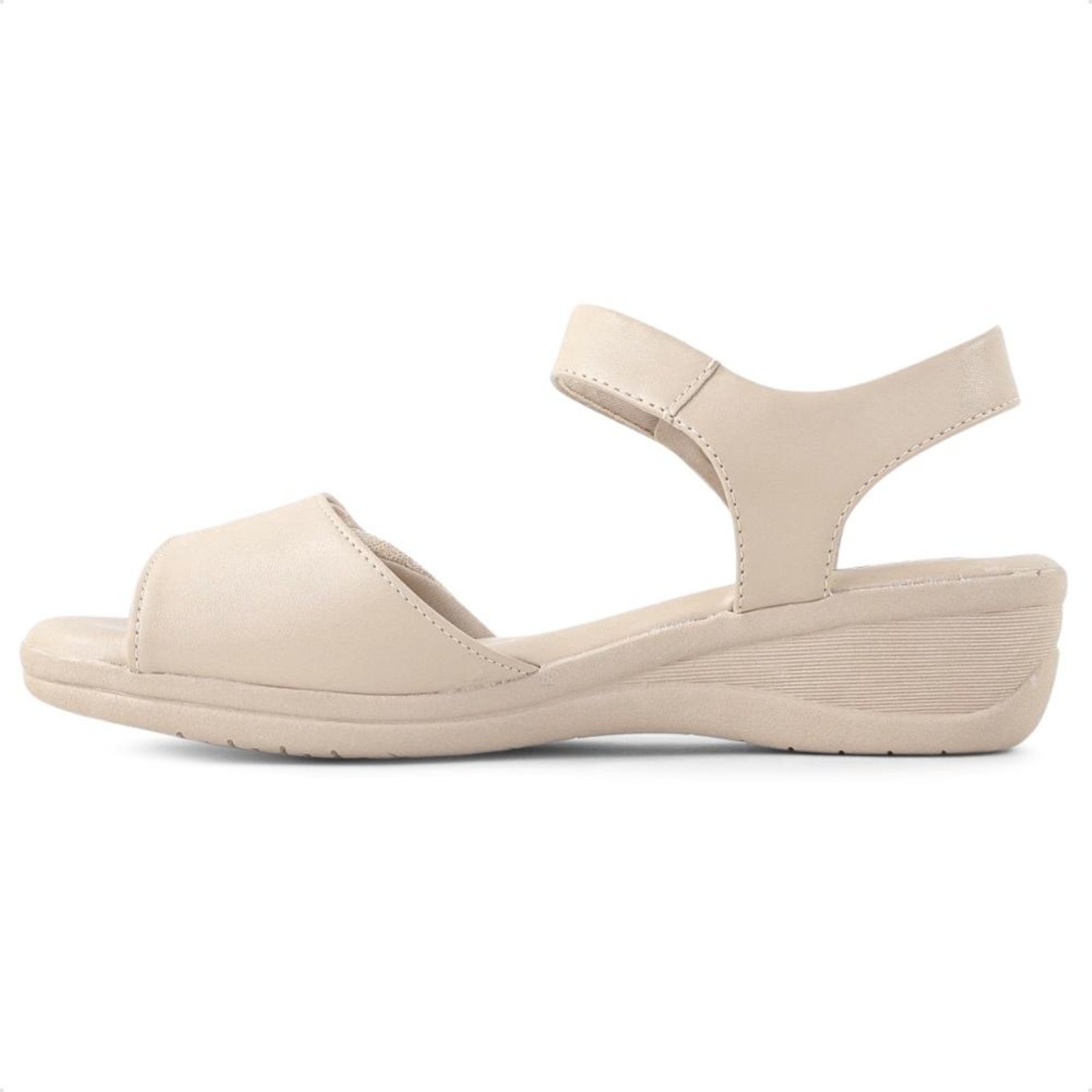 Vista 3 Sandália Comfortflex Salto Baixo Feminina bege Comfortflex bege