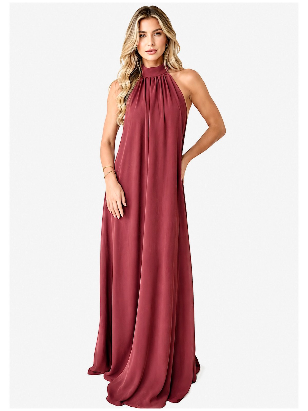 Vestido Costas de Fora Miesse Marsala