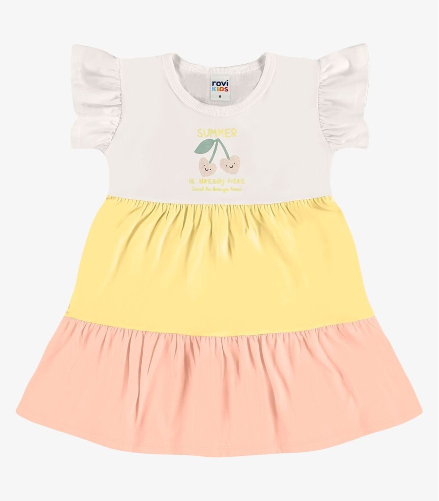 Infantil - Vestido Meia Malha Com Estampa Rovi Amarelo