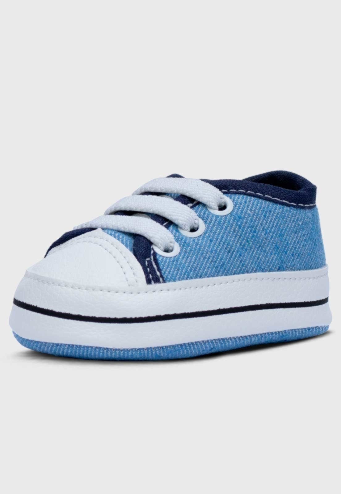 Vista 2 Infantil - Sapatinho de Tênis Pópidi Menino Calce Facil Star Com Marinho jeans jeans
