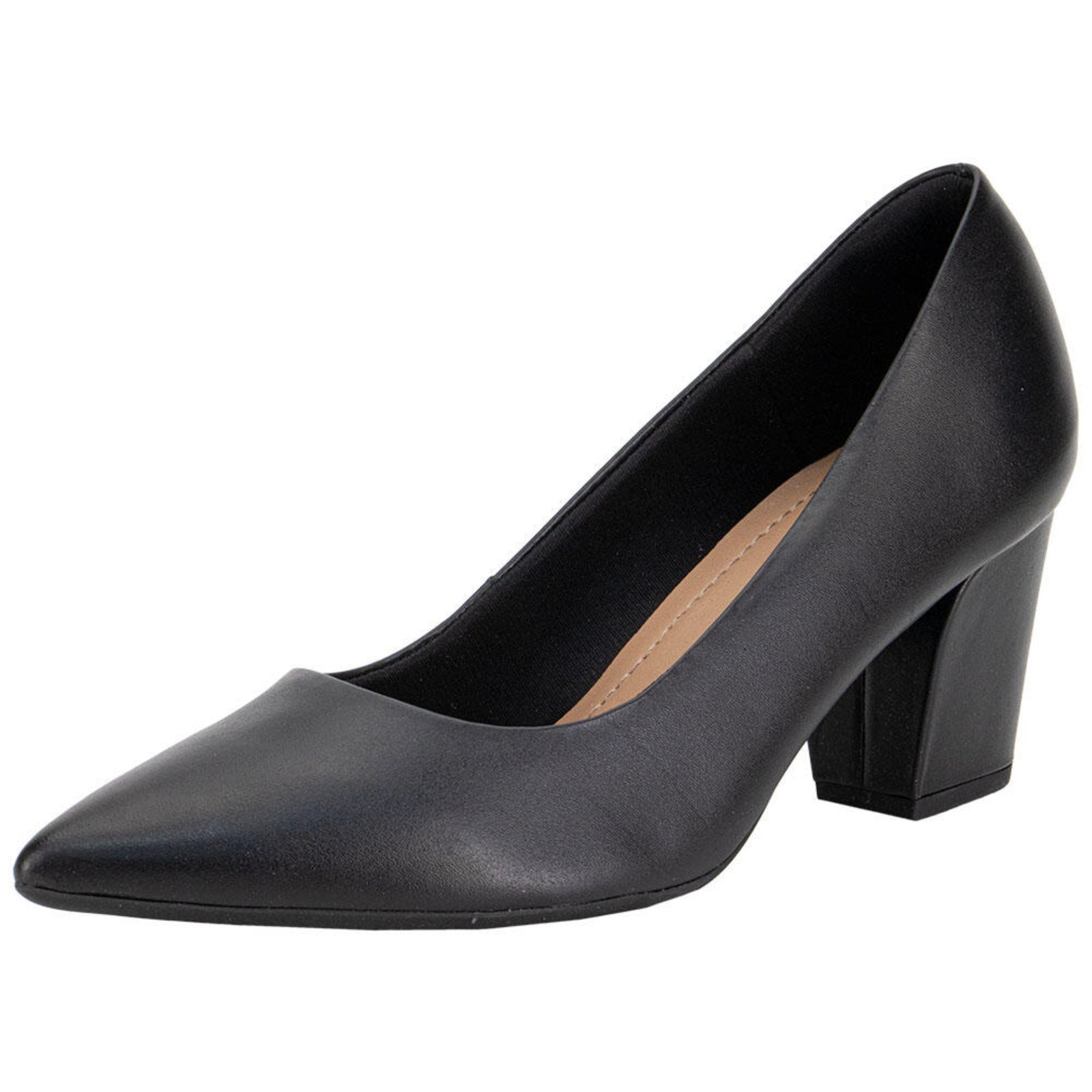 Sapato Feminino Salto Grosso Usaflex Z7614002 0947614 Preto