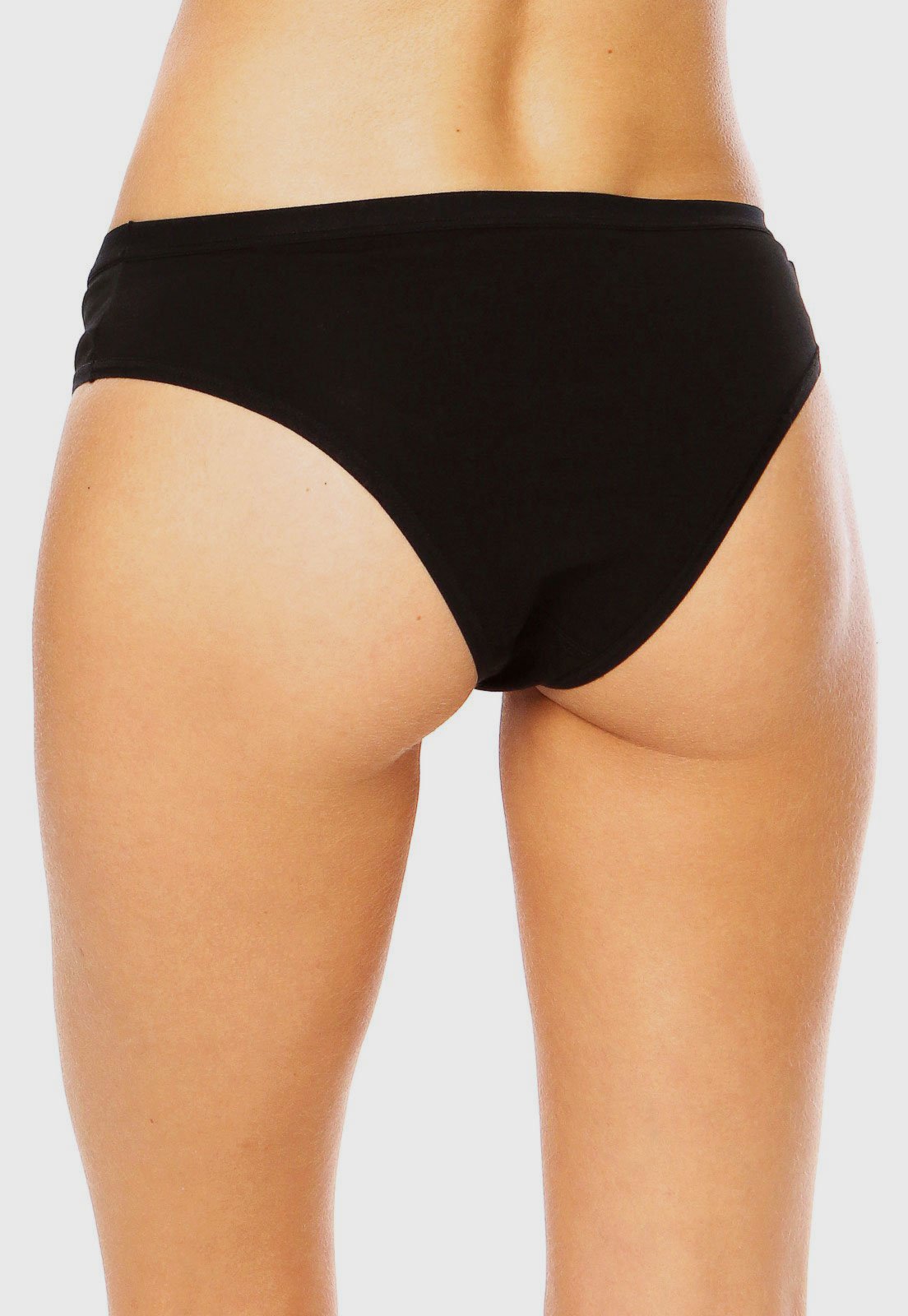 Vista 3 Calcinha Lupo Biquíni Algodão Preta preto Lupo preto
