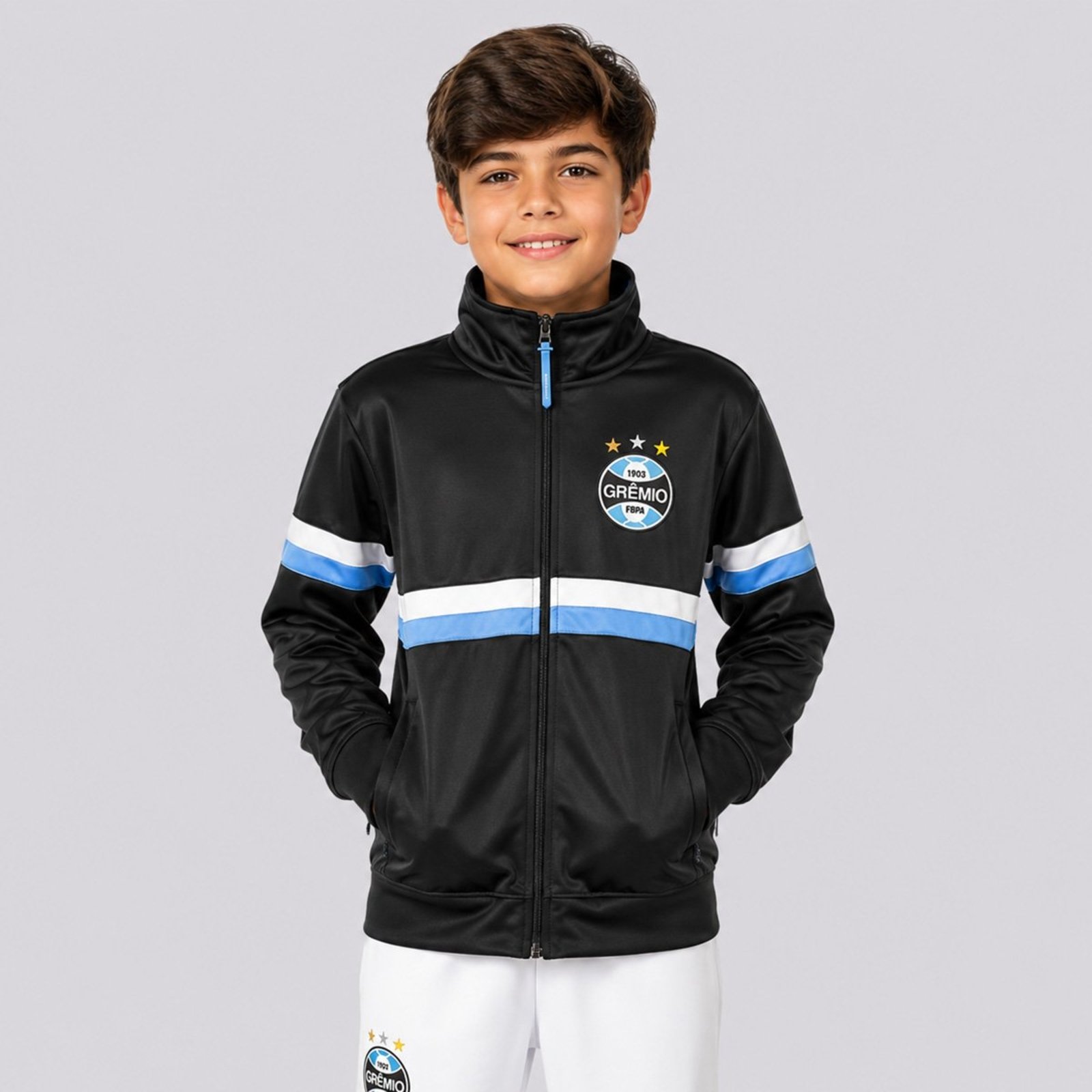 Jaqueta Esportiva Grêmio Juvenil Preta