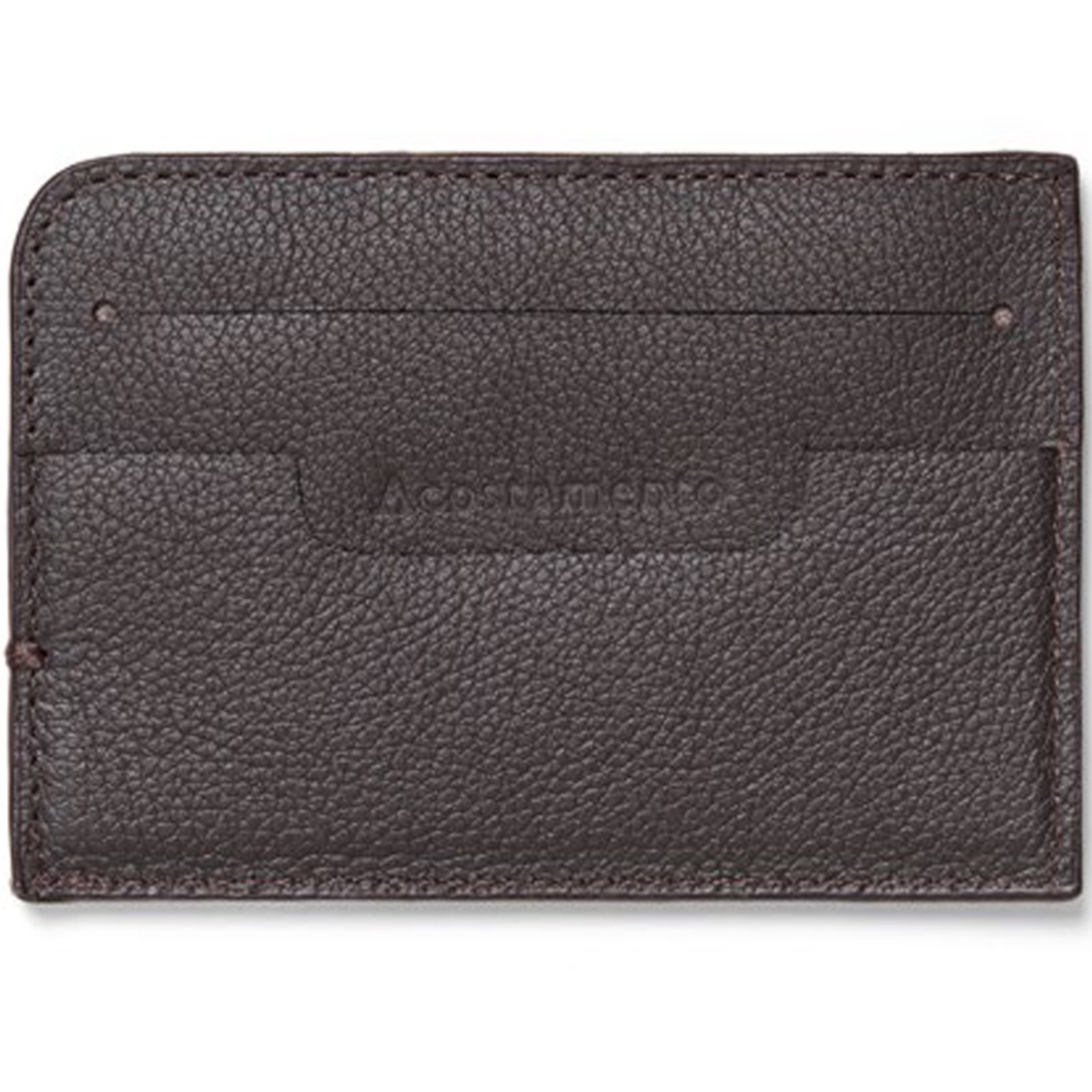 Vista 3 Carteira Couro Acostamento Card Pr25 Café Masculino marrom Acostamento marrom