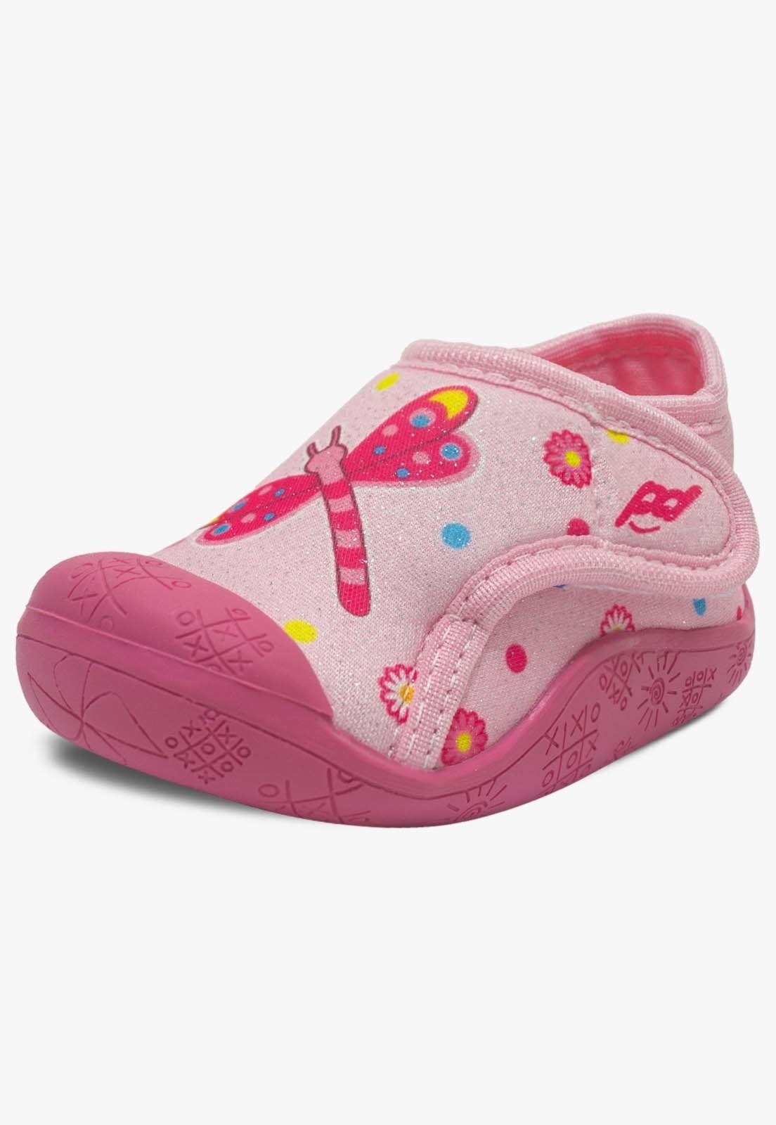 Infantil – Tenis Meia Menina Popidi Calce Facil Recem Nascido Libelula Rosa Pink