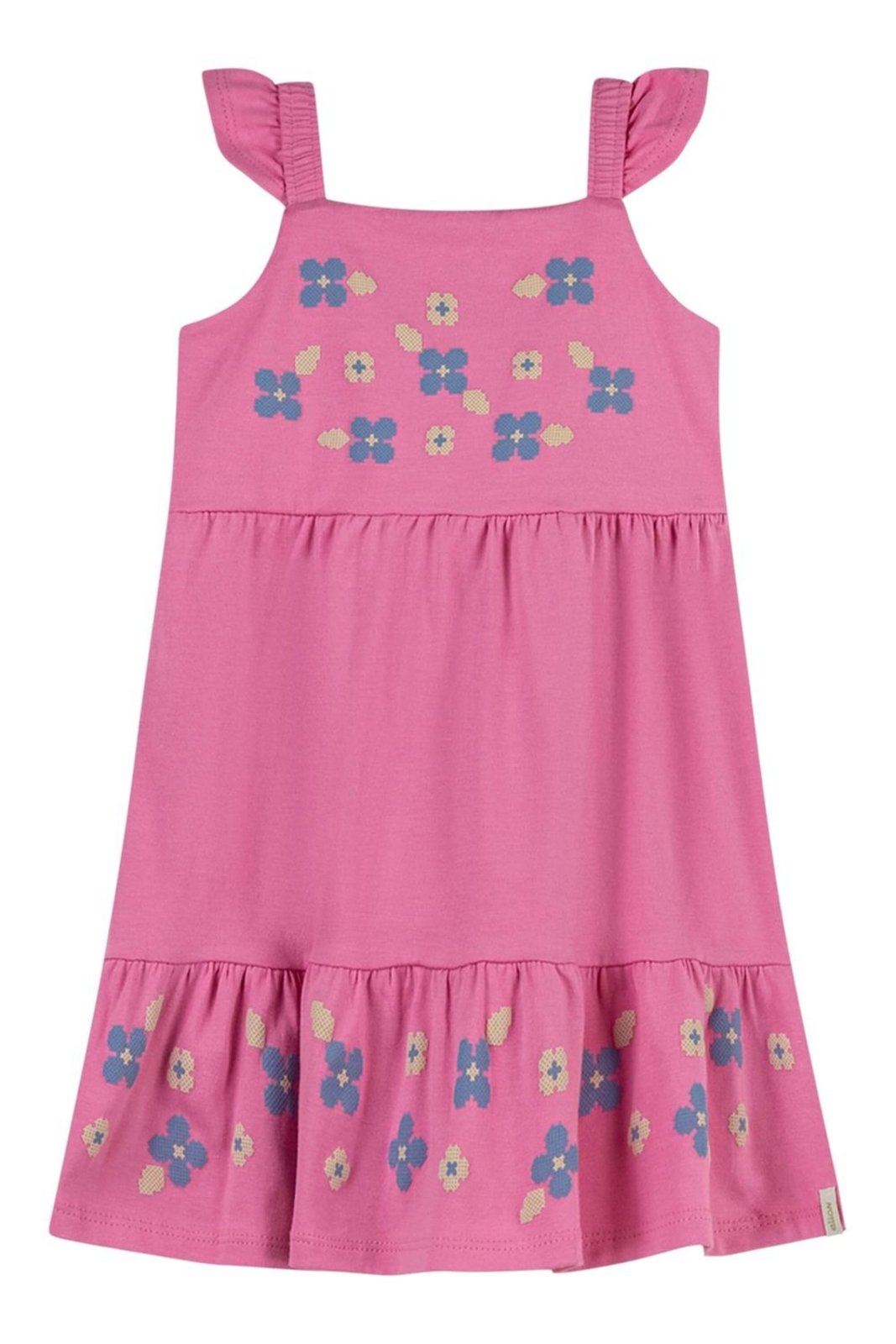 Infantil - Vestido Menina Floral Cotton Elian Rosa