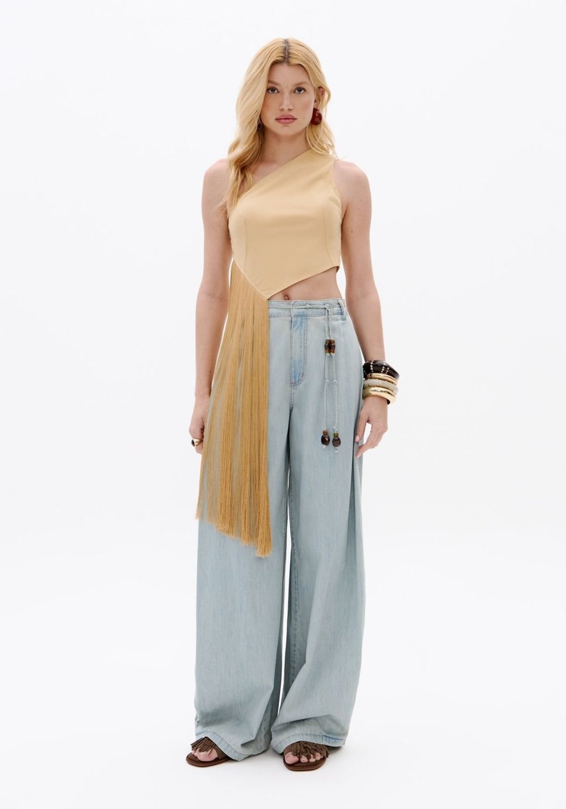 Calça Jeans Wide Leg Cintura Média My Favorite Things