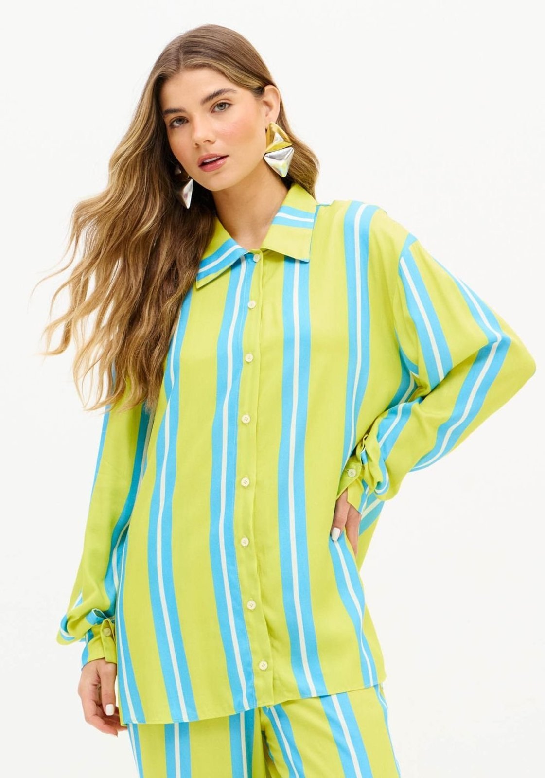 Camisa Oversized Manga Longa Listras My Favorite Things