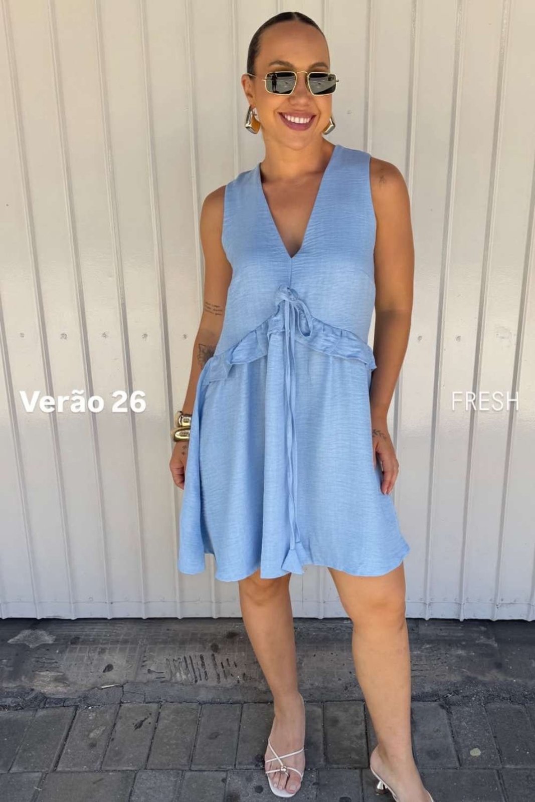Vestido Vanibele Regata Azul