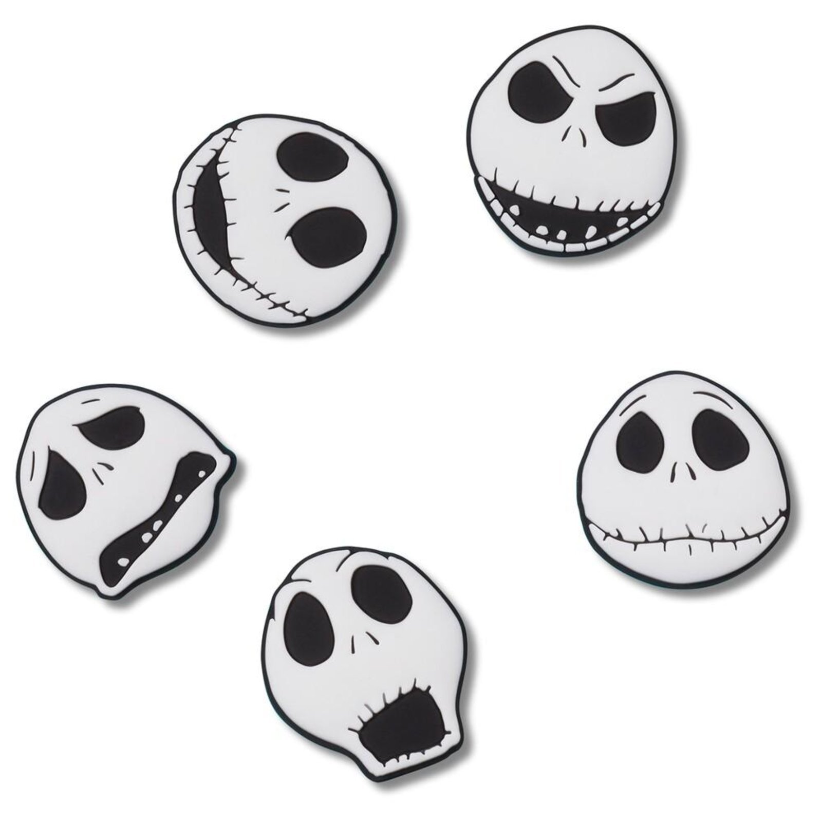 Vista 2 Infantil - Jibbitz™ NBC Jack Skellington Pack com 5 Peças Crocs branco