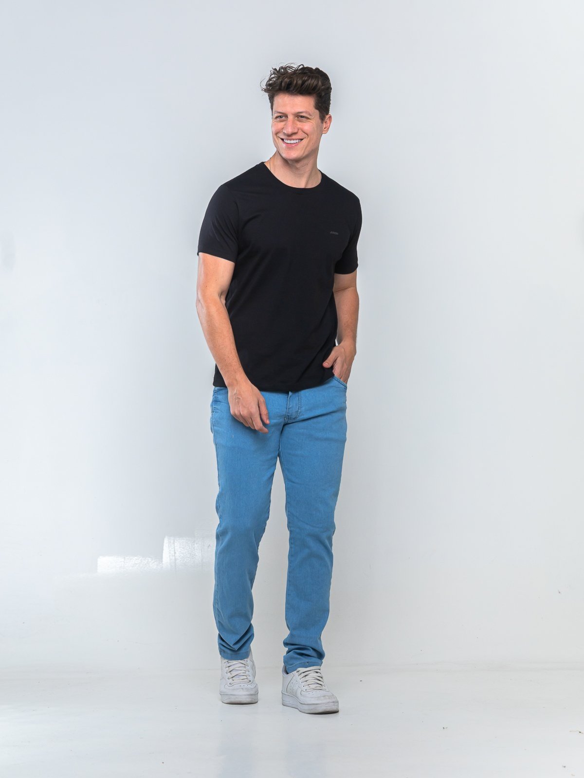 Calça Jeans Masculina Tempo Habil Delave Casual e Confortavel
