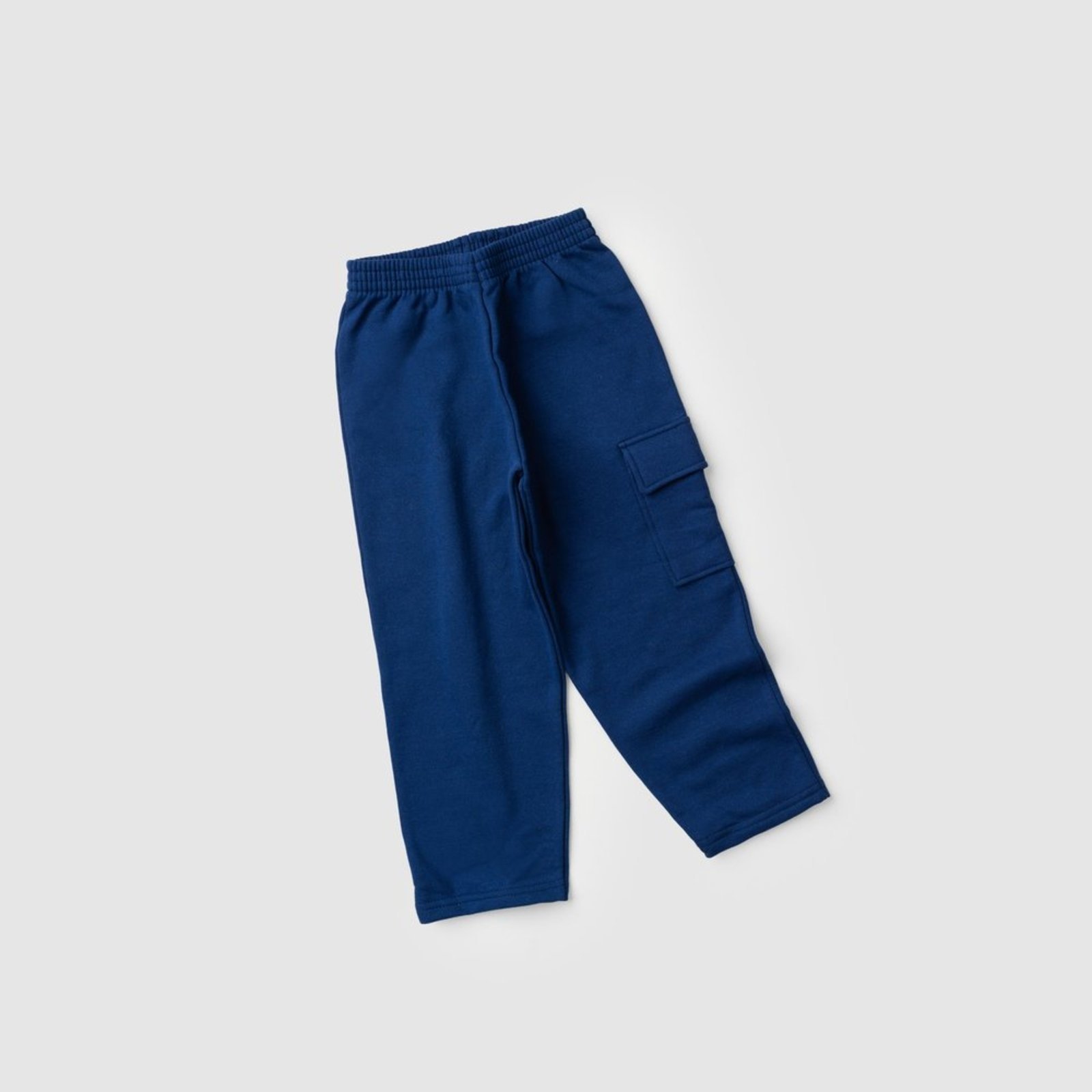 Vista 3 Infantil - Calça Inverno Menino Marinho Com Bolso Cargo Lapela em Moletom Molekada azul Molekada azul