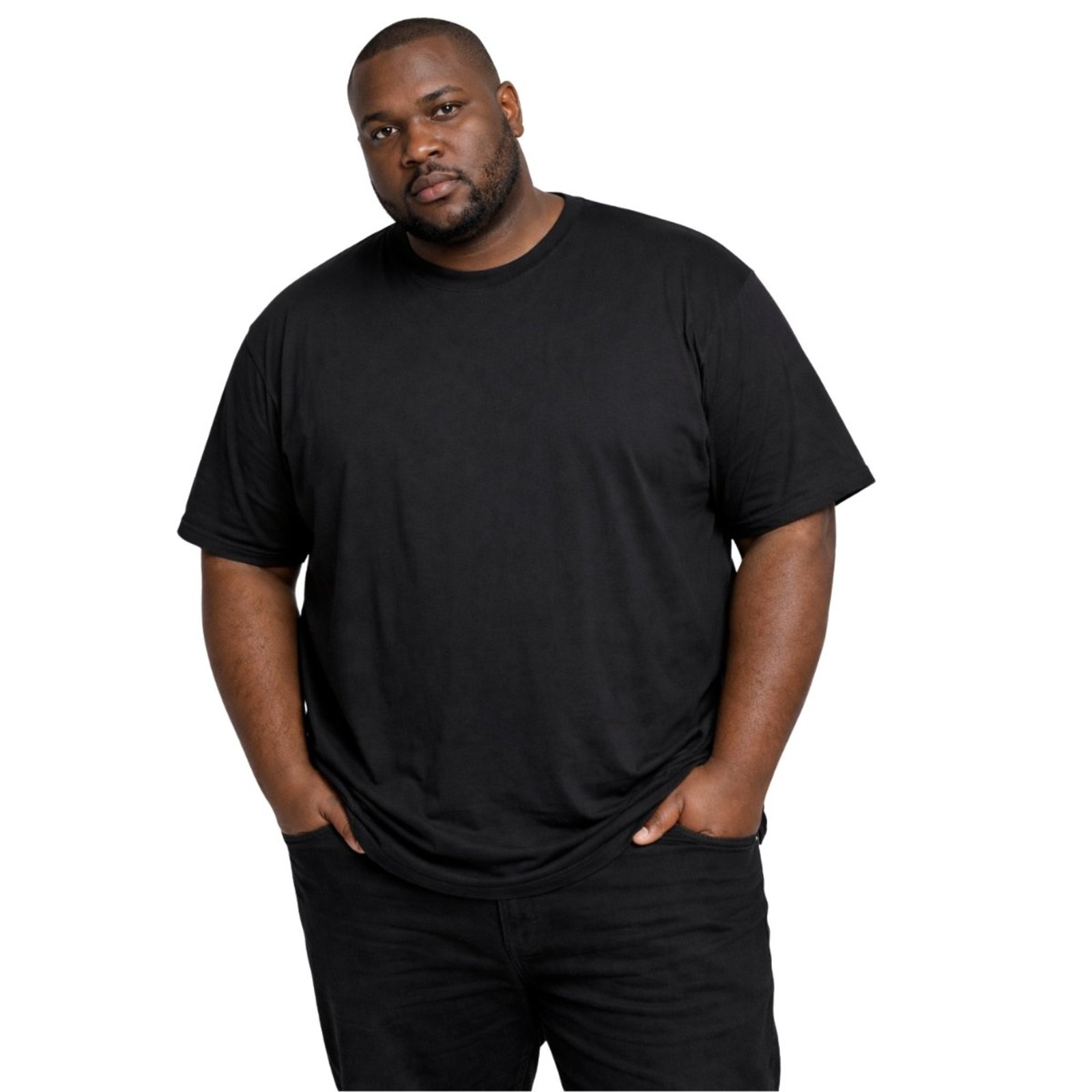 Camiseta Masculina Plus Size Algodão Lisa Gola Redonda Confortável