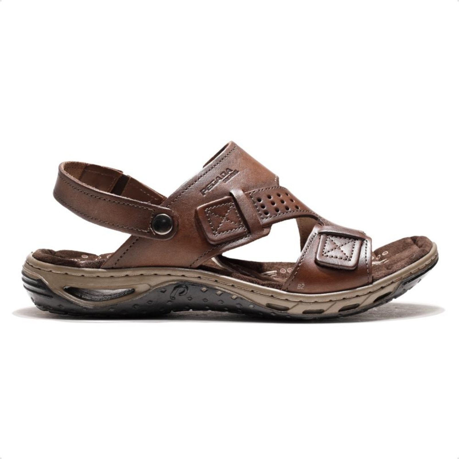 Sandália Pegada Tiras Masculina Marrom
