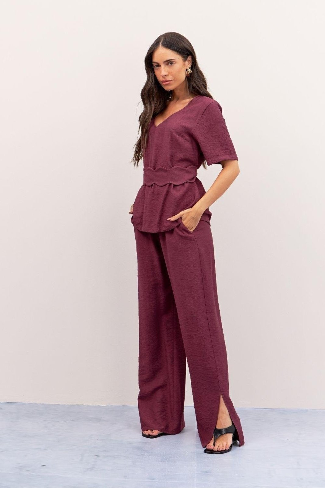 Calça Básica Com Cós De Elástico Ritmi Studio Vermelho