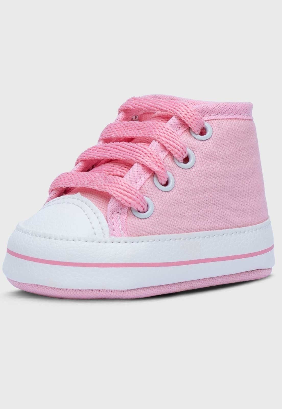 Vista 3 Infantil - Kit 2 Sapatinhos de Tênis Pópidi Star Cano Alto e Rosa prata/rosa rosa Pópidí prata/rosa rosa