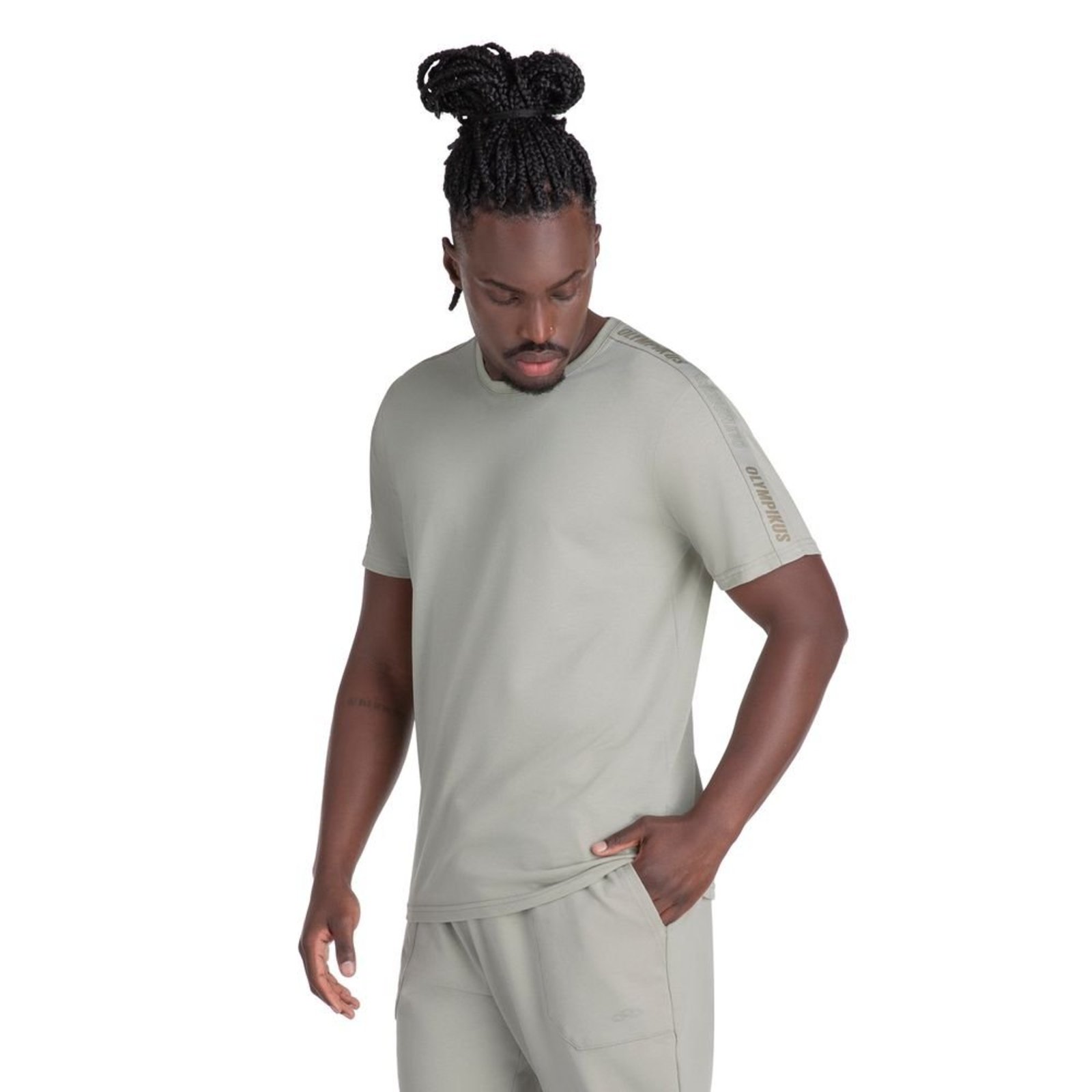 Vista 3 Camiseta Comfy Tape Olympikus Masculina bege OLYMPIKUS bege