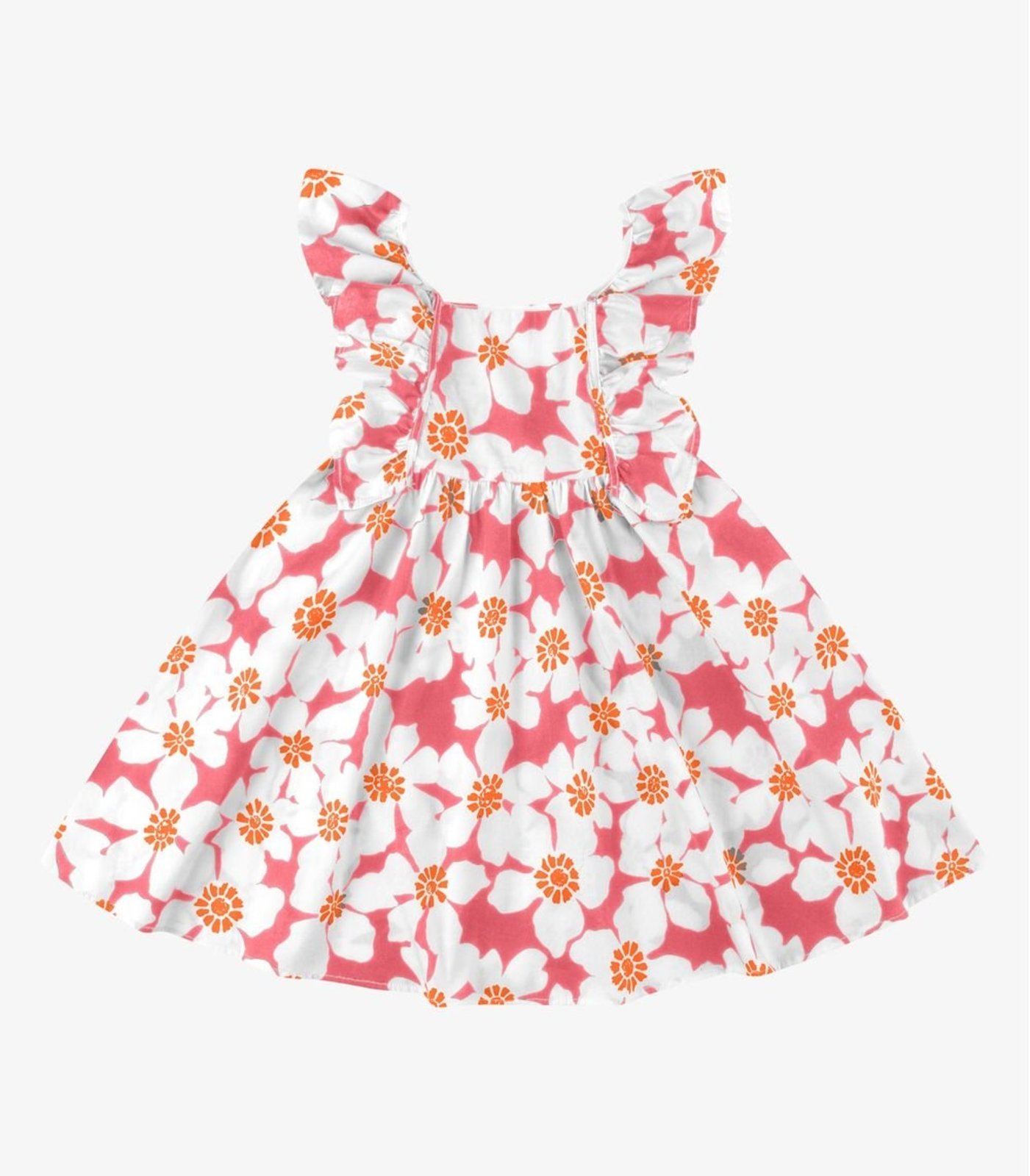 Vista 2 Infantil - Vestido Feminino Popeline Rovi Rovitex Kids rosa