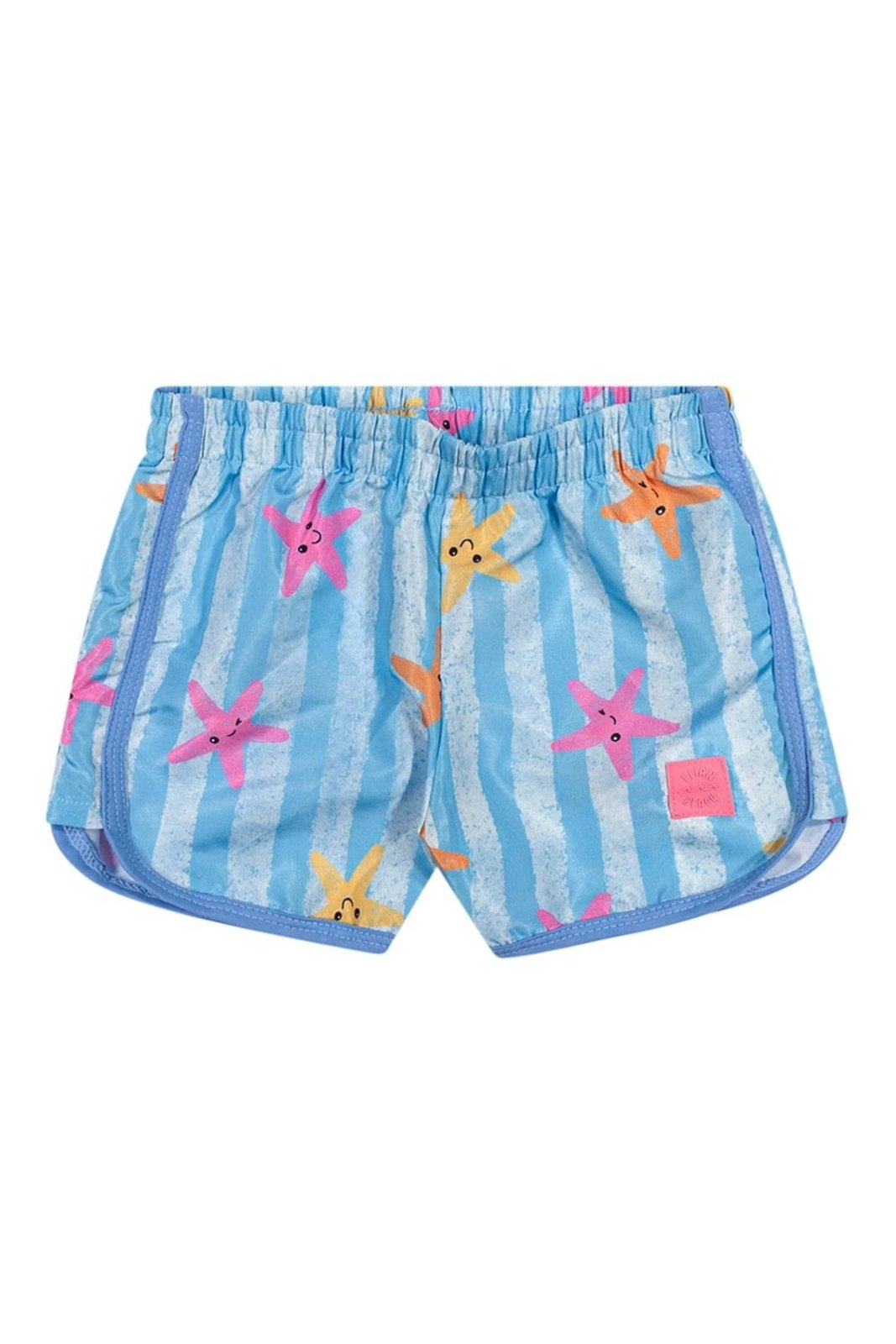 Short Praia Menina Estampa Tactel Elian Azul
