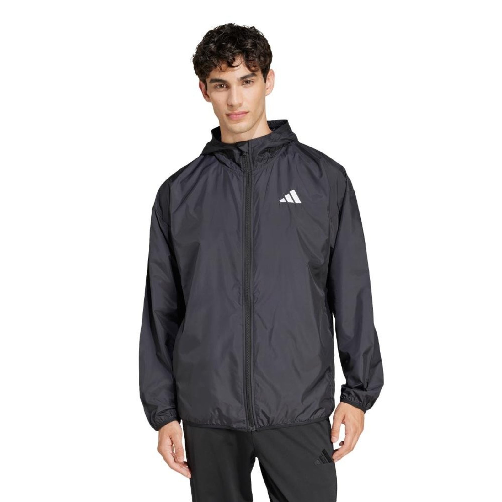 Jaqueta Corta-Vento Malha Essentials Big Logo adidas Sportswear Preto