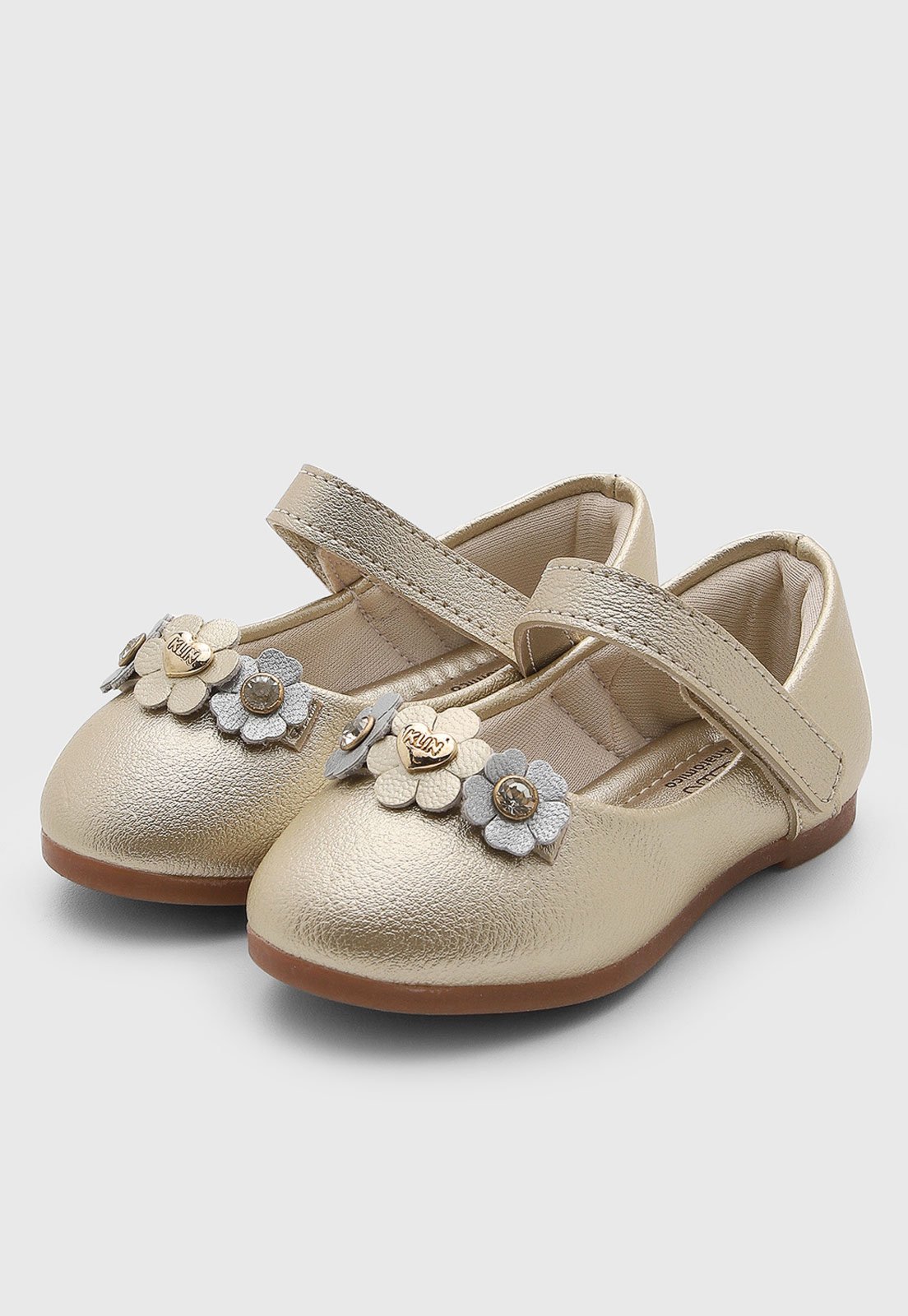 Infantil - Sapatilha Klin Detalhe Flor Dourada