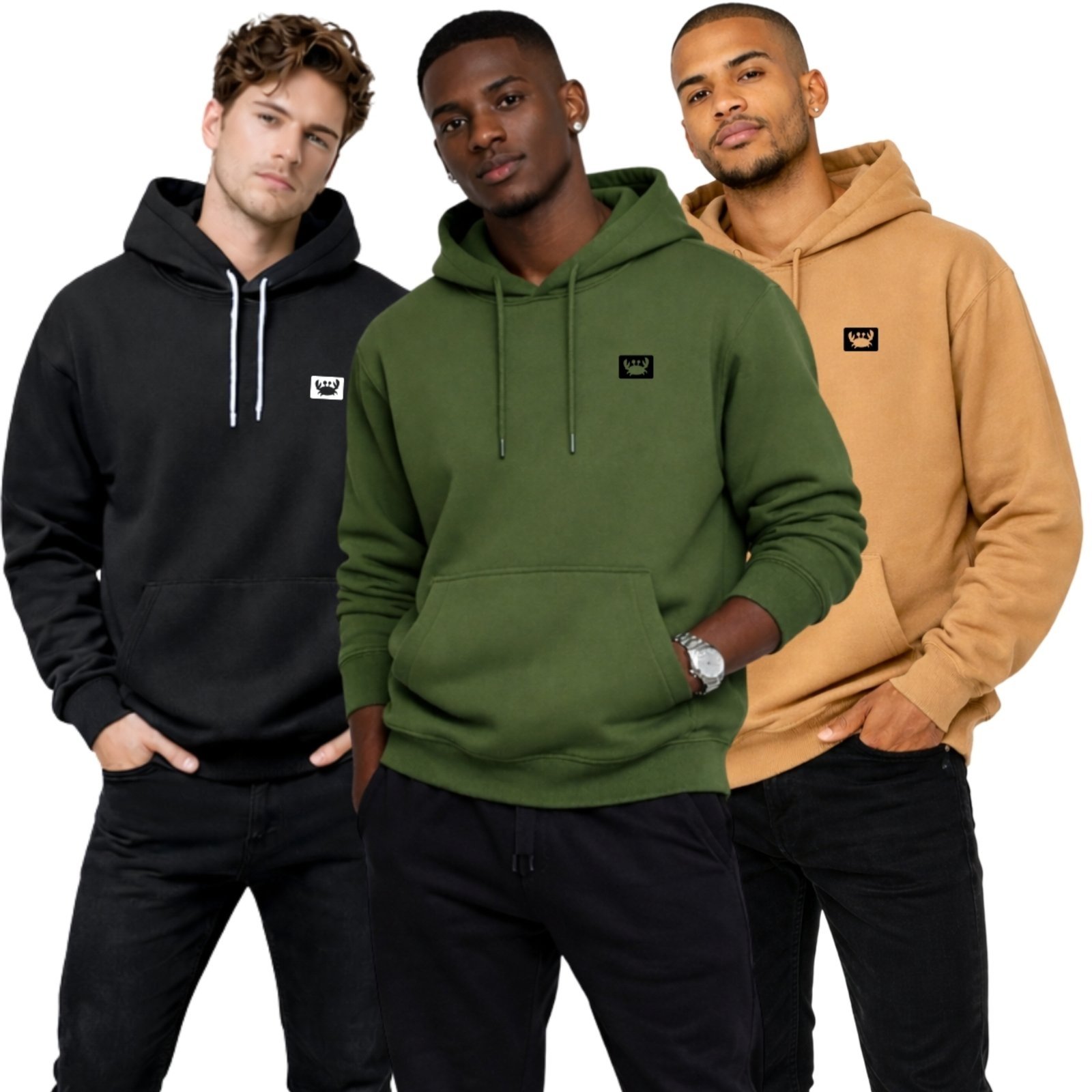 Kit 3 Moletom Modelo Canguru Com Capuz Masculino Estampado Siri