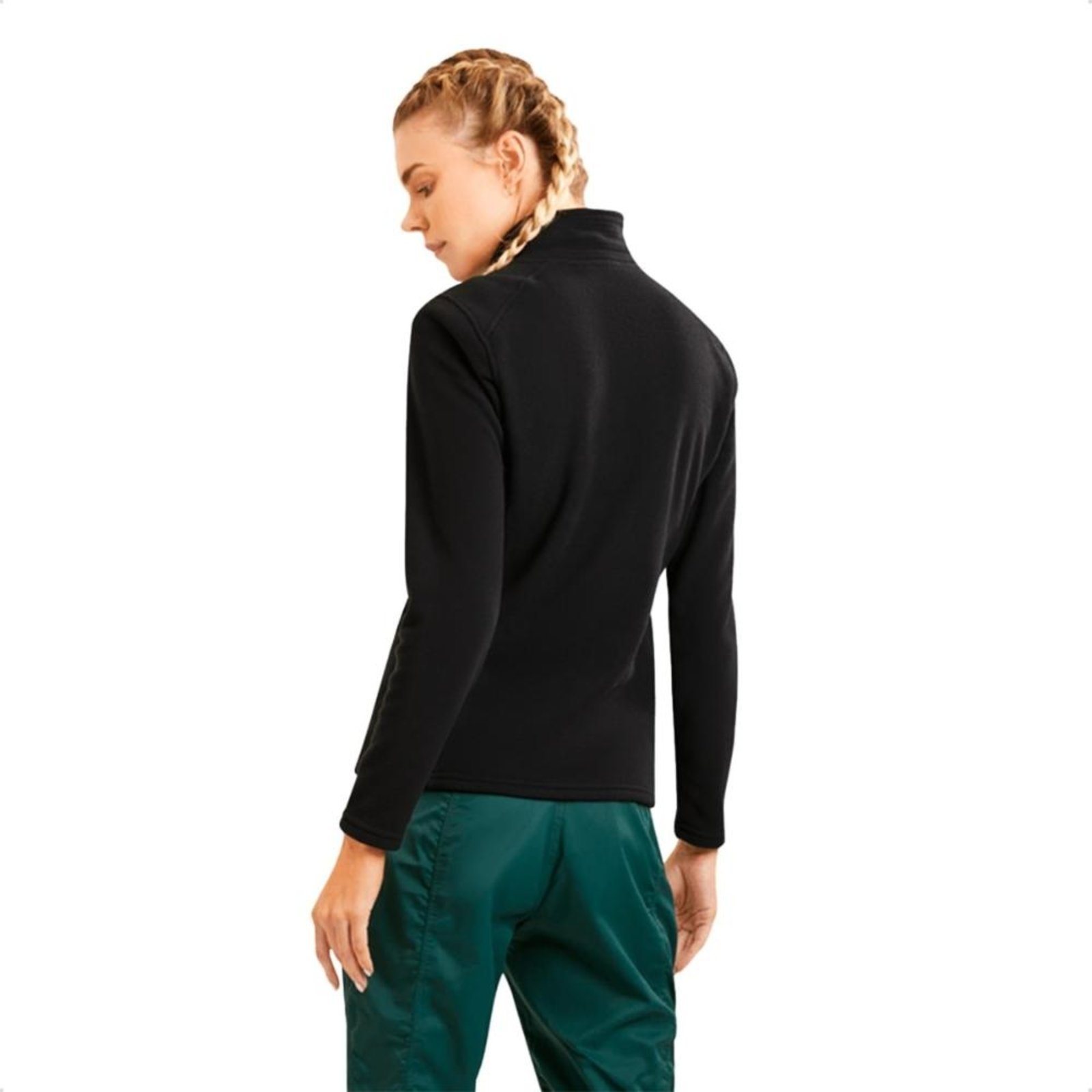 Vista 3 Blusa The North Face Feminina TKA 100 Fleece Glacier 1/4 Zíper preto The North Face preto