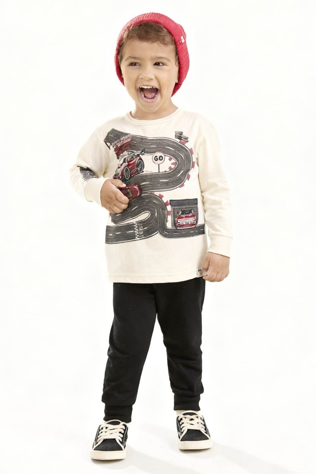 Infantil - Conjunto Menino Interativo Pista Elian Bege