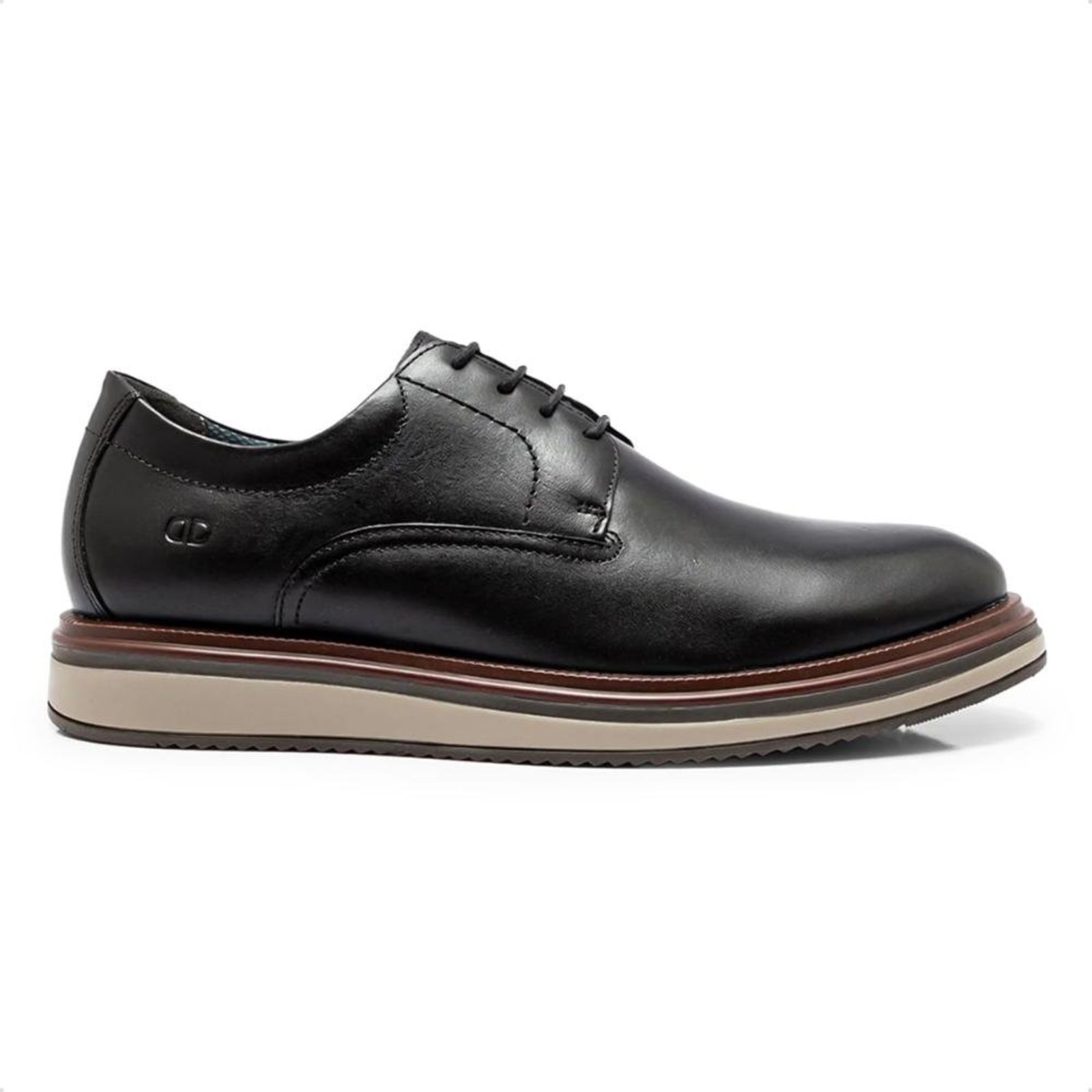 Sapato de Couro Democrata Masculino Durant 596101 Preto