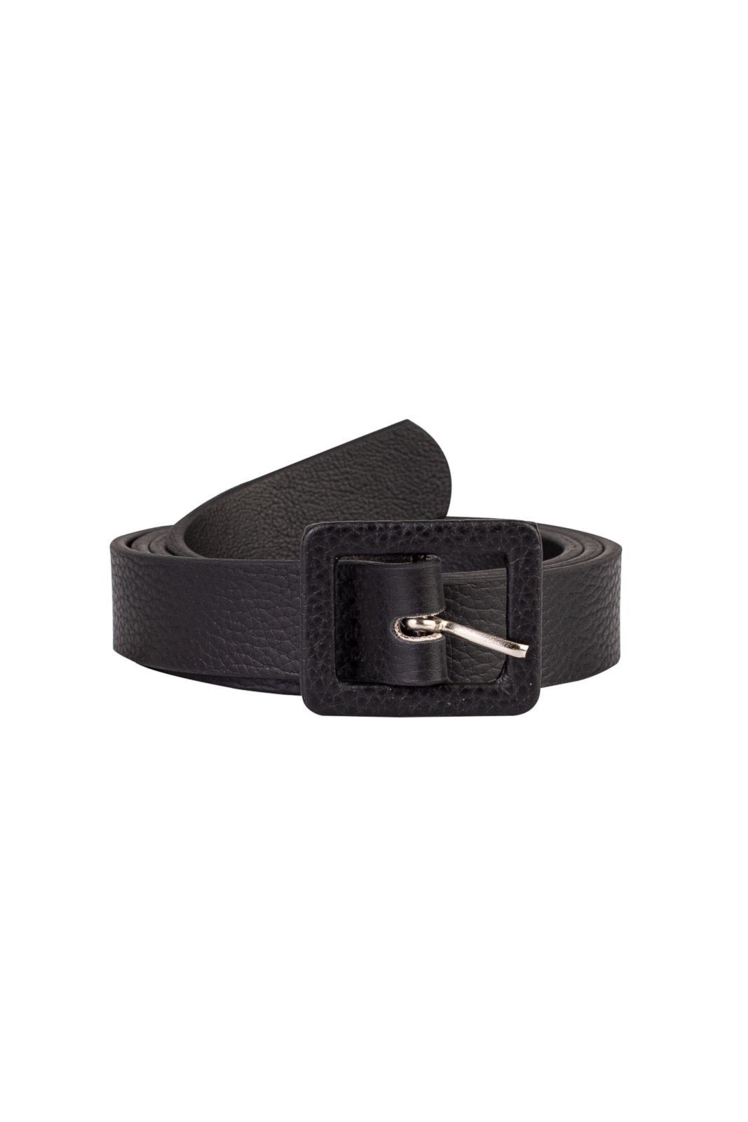 Cinto feminino de couro liso Bella Preto
