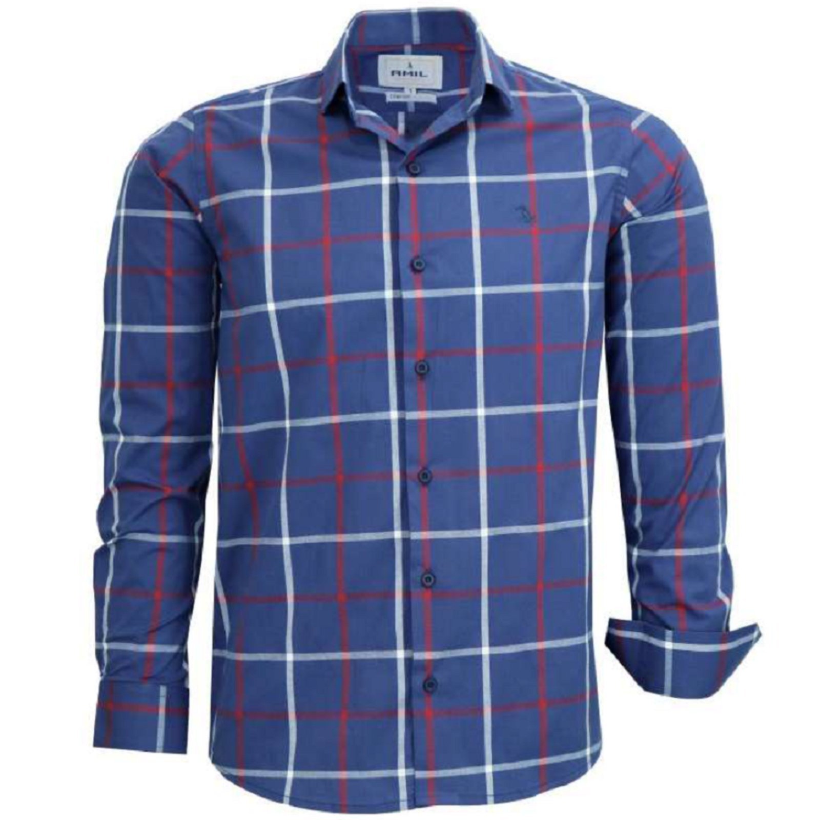 Camisa Xadrez Manga Longa De Algoão Original Amil C6