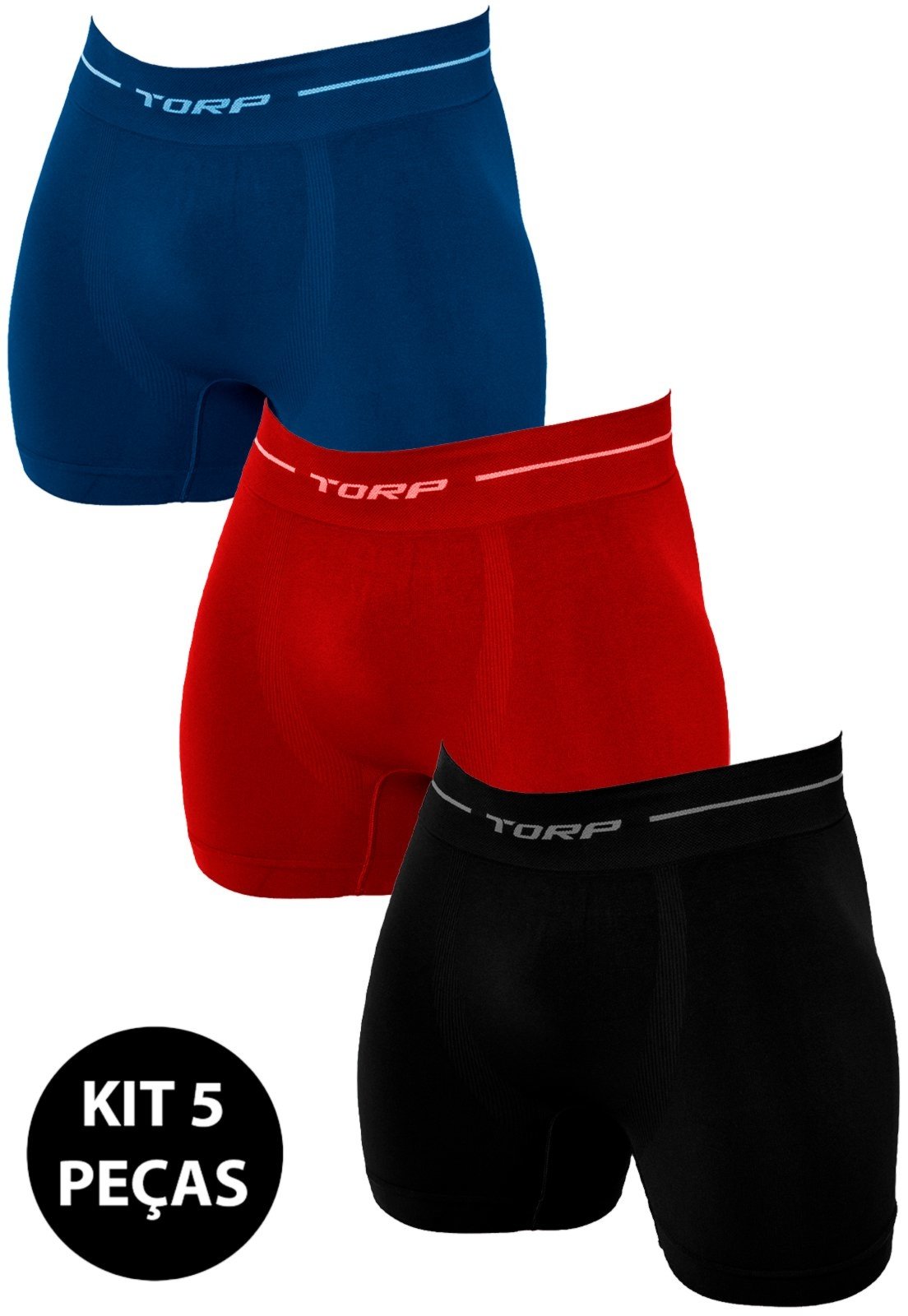 Kit 5 Cueca Boxer Gabi Lingerie Microfibra Poliamida Box Lisa Adulto Torp Multicolorido