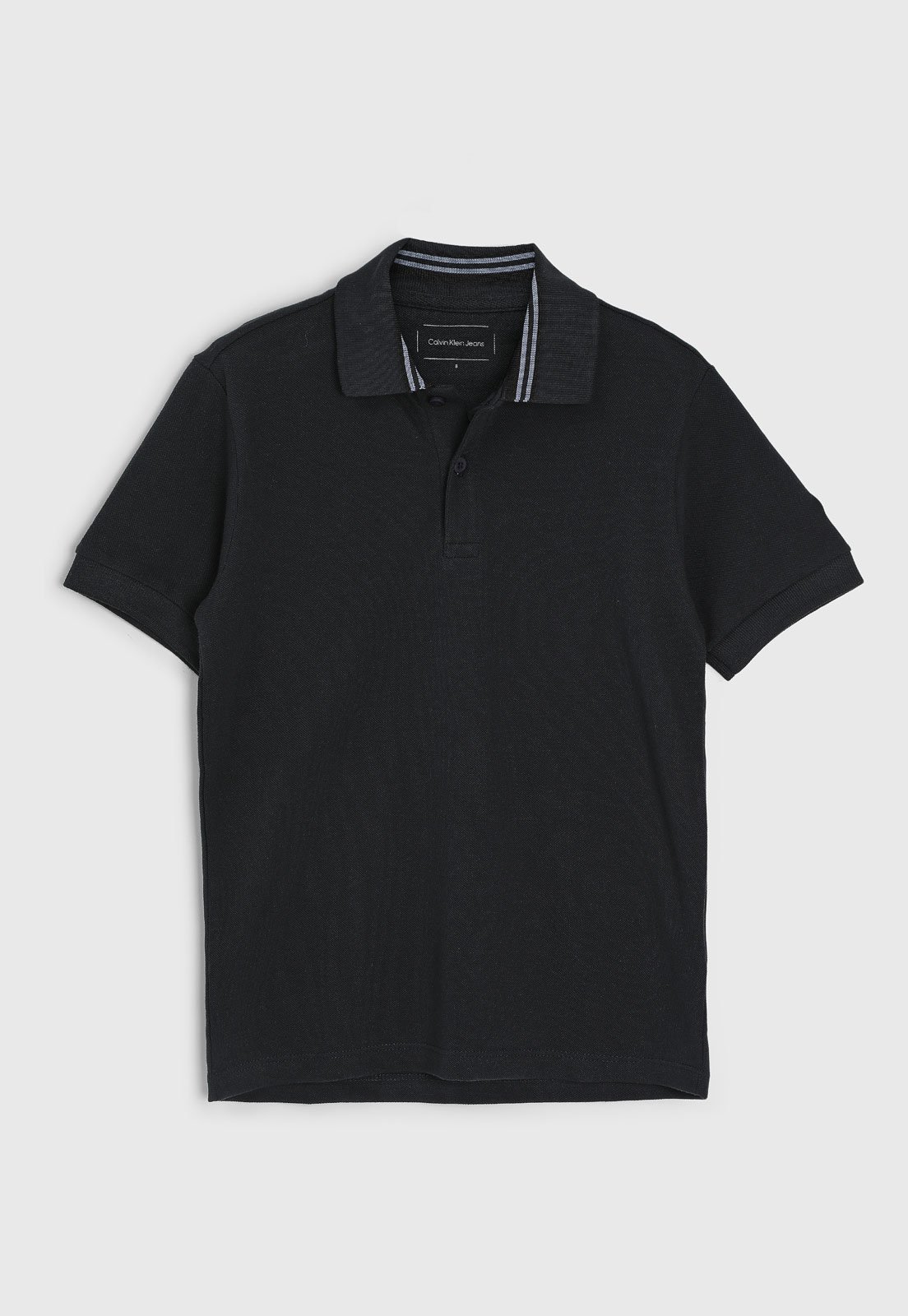 Infantil – Polo Calvin Klein Gola Listrada Preta