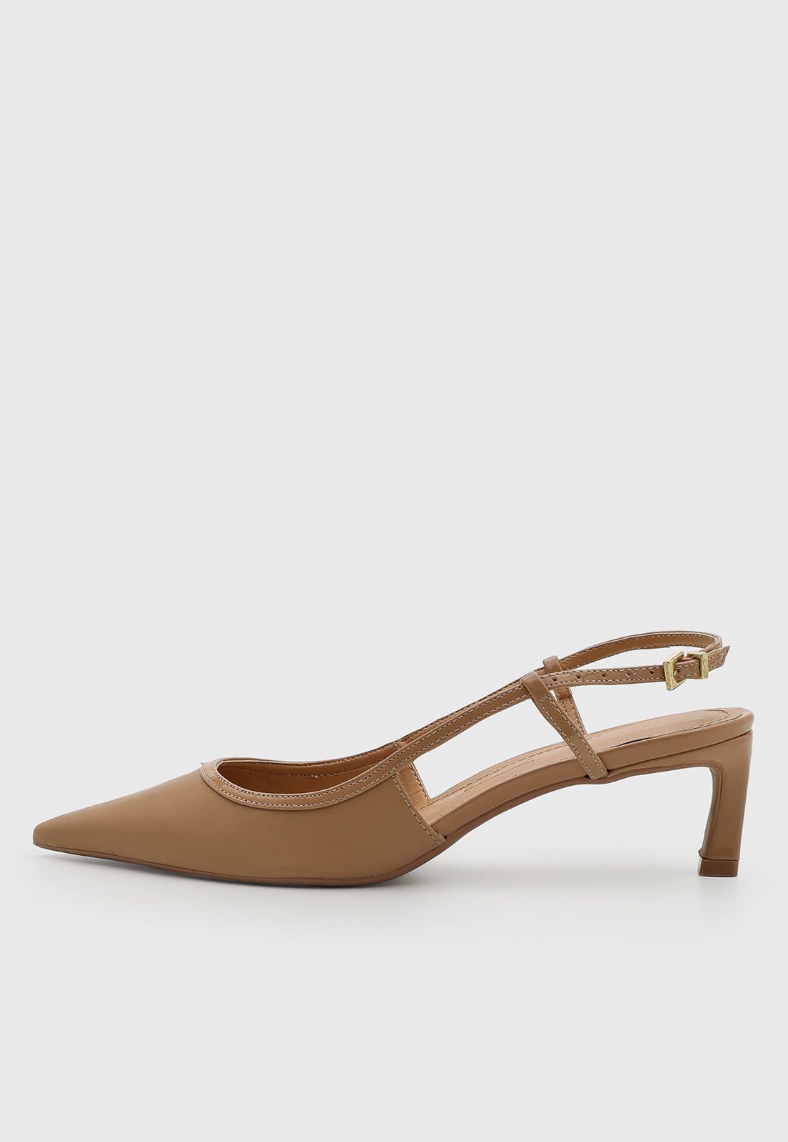 Scarpin Feminino Santa Lolla Salto Baixo Bico Fino Bege