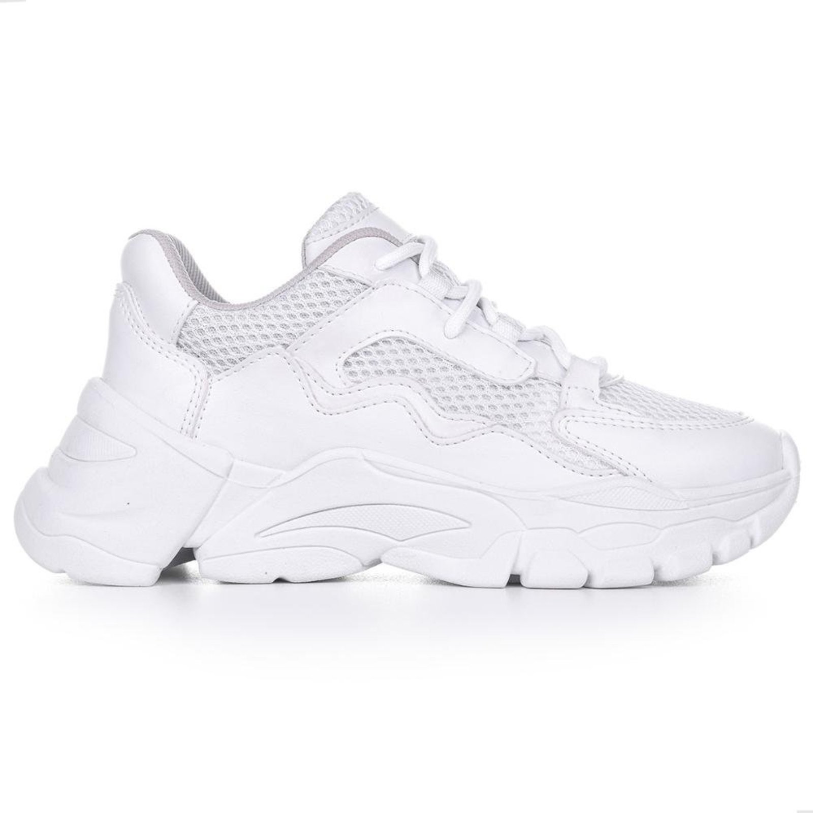 Tênis Feminino Plataforma Tratorada Confortável Branco 34 Branco