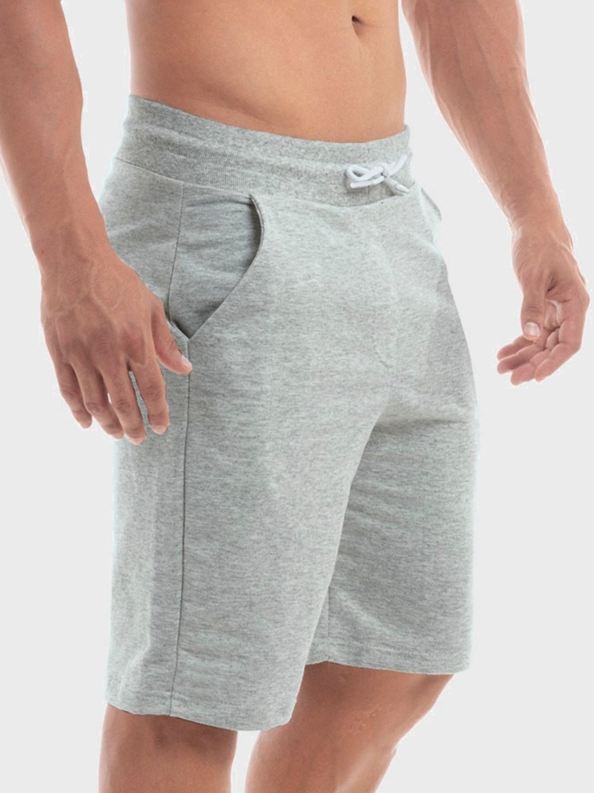 Kit 2 Bermudas Masculinas Moletinho Shorts Moletom Benellys Chumbo Cinza Claro