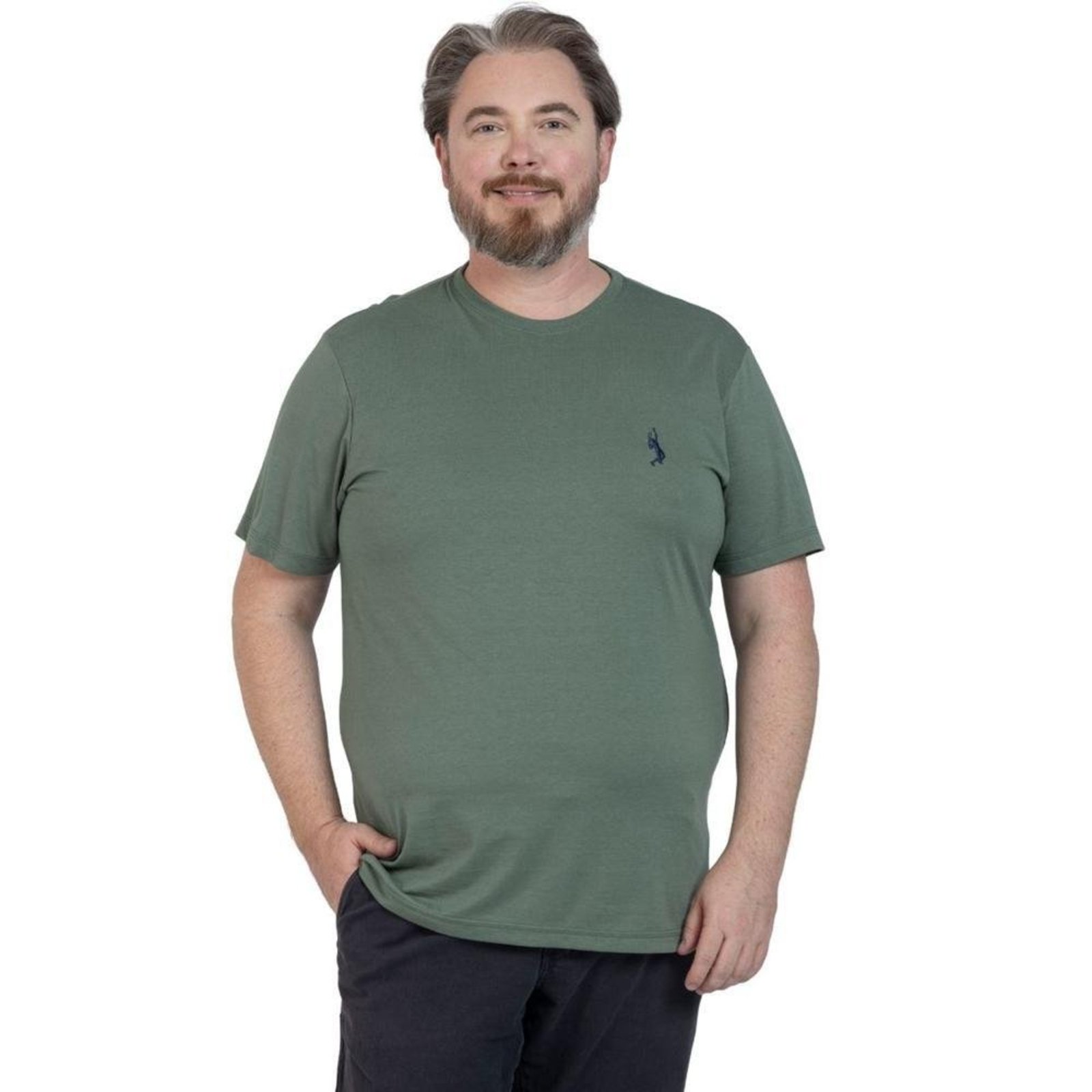 Camiseta Plus Size Básica Casual Masculina Confortável em Malha Leve