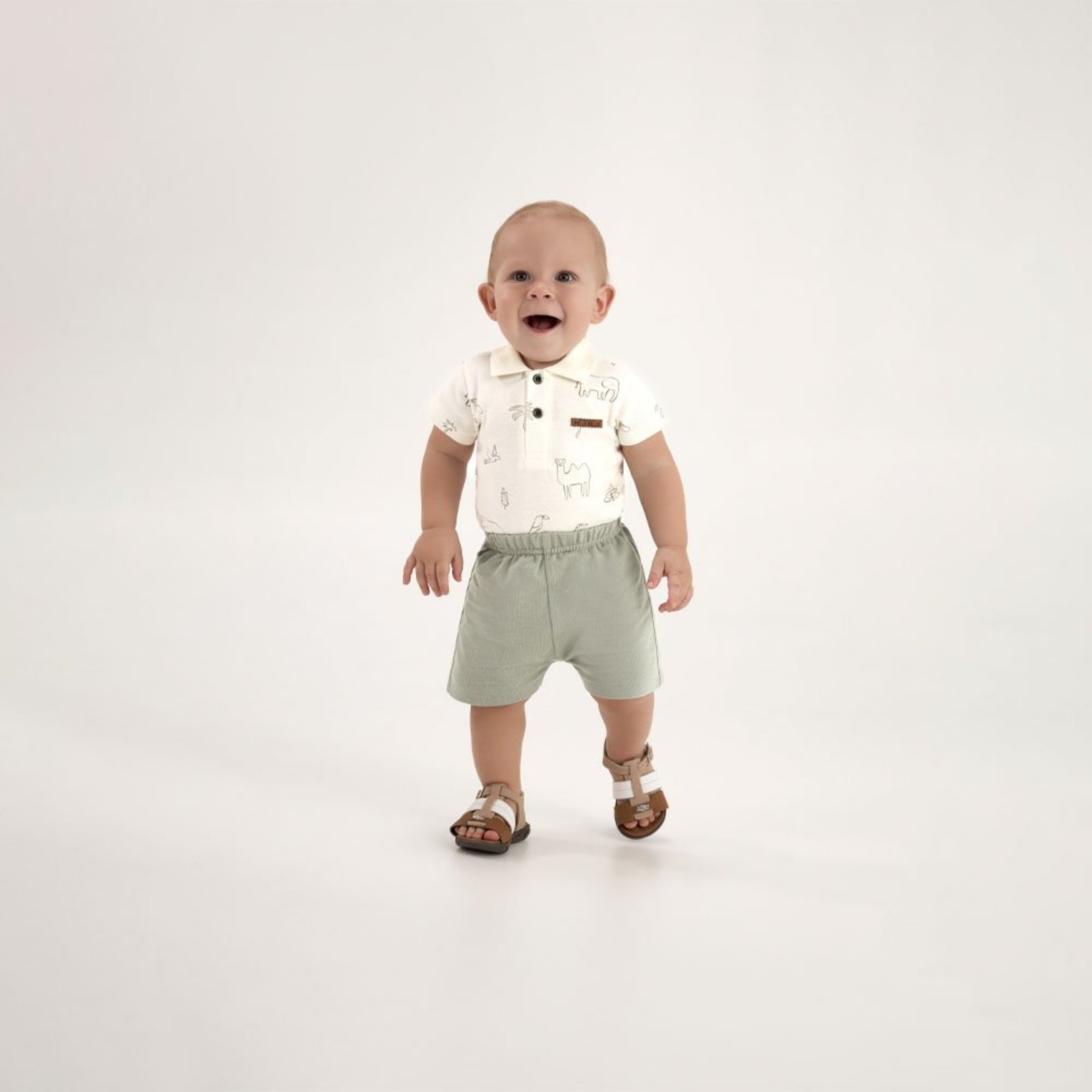 Infantil - Conjunto Bege Pulla Bulla Menino - 53670-1271