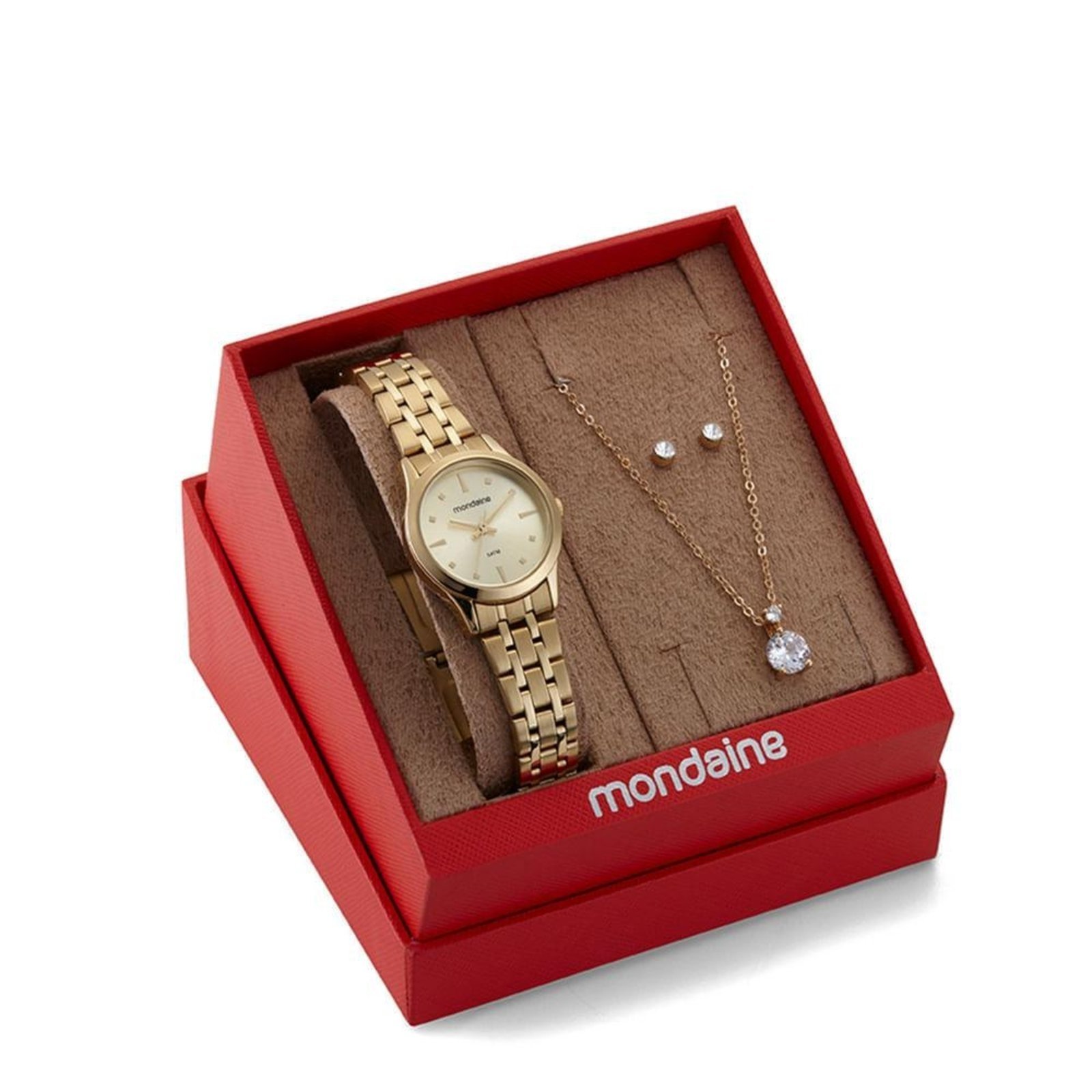 Kit Relógio Feminino Mondaine Dourado 32611LPMKDE1K1 Dourado