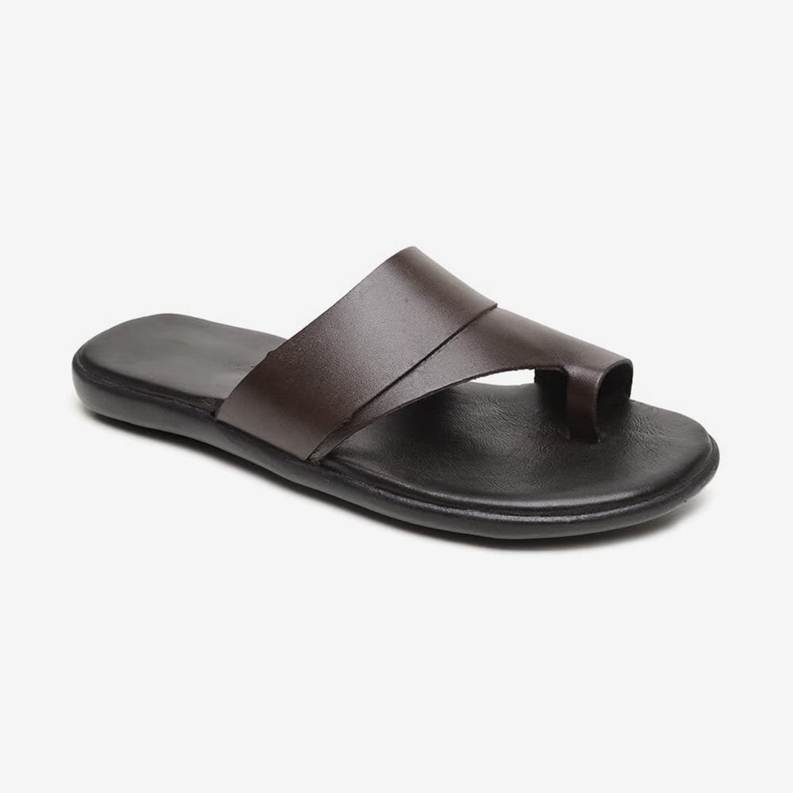 Chinelo Masculino Sandalia Havelock Couro Legitimo Macio Top Café